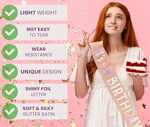 Miniatura 4 de Banda de cumpleaños  Banda It's My Birthday  Decoraciones de cumpleaños para mujeres, cumpleaños, niñas, accesorios de cumpleaños, decoraciones de