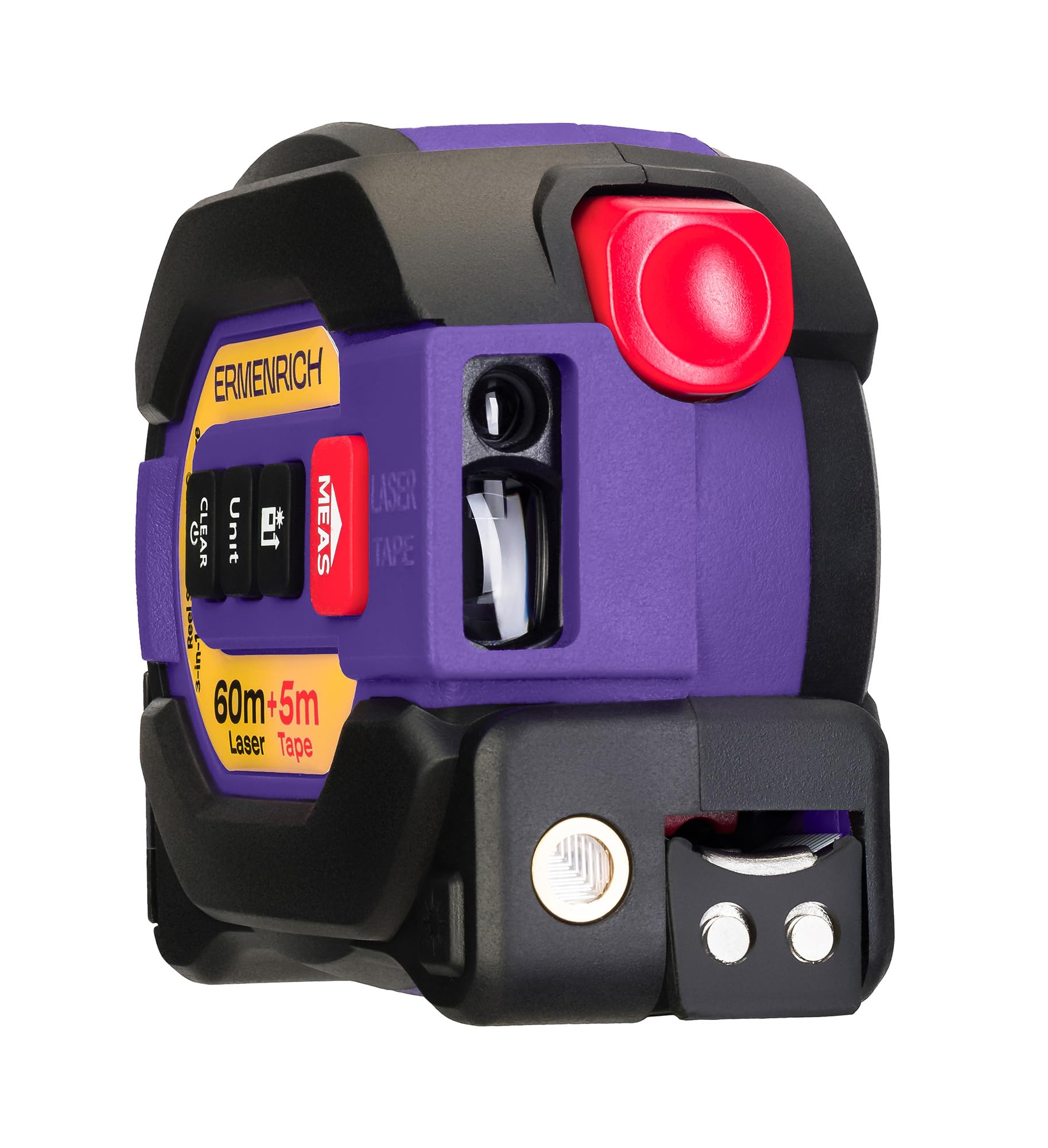 Reel SLR600 PRO Cyfrowy miernik laserowy z taśmą 60 m pomiar długości powierzchni objętość wyświetlacz LCD automatyczna blokada funkcja pamięci jednostka calowa stopa metry do budowy domu