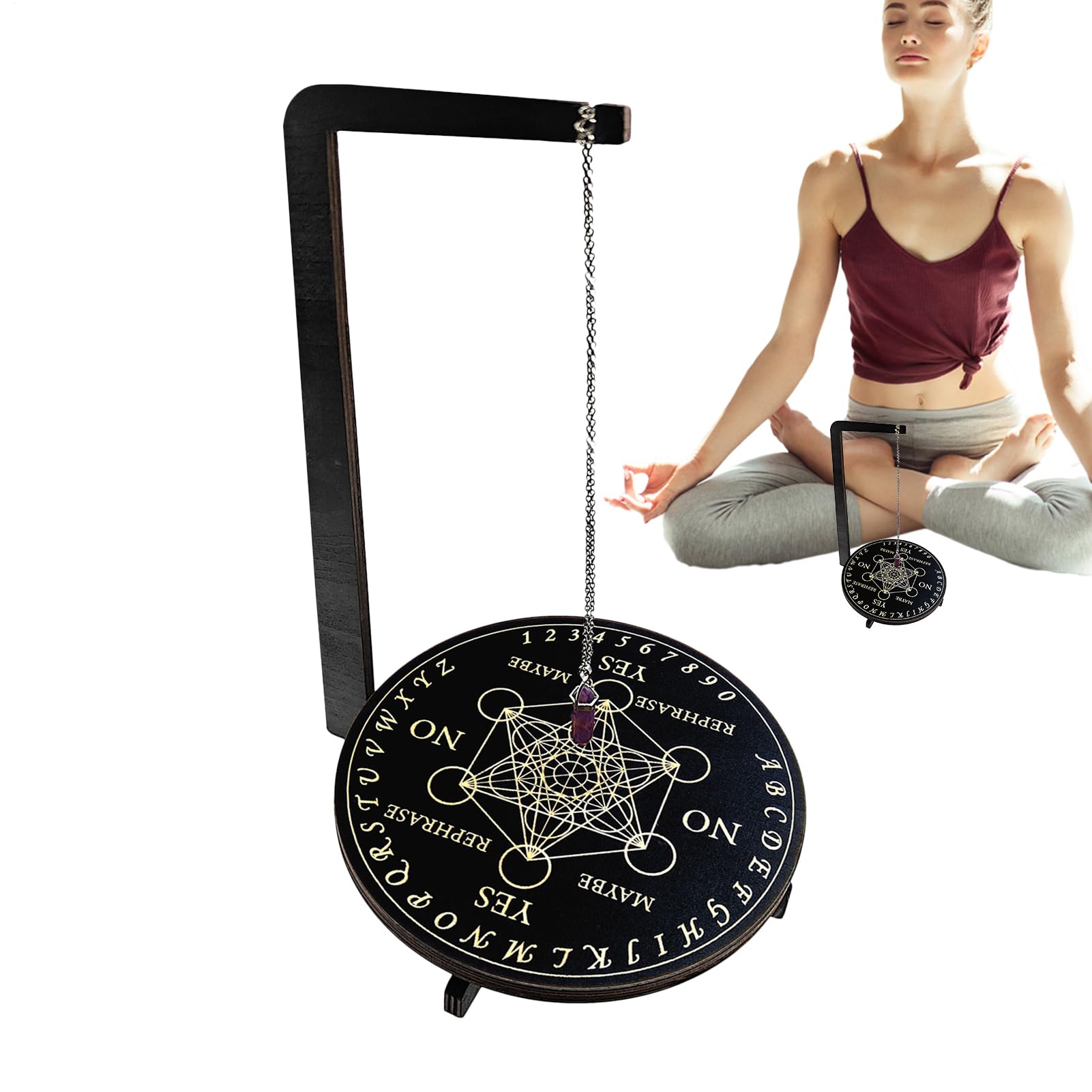 Pendulum Board Per Divinazione | Tavola Altare In Legno Per Pendolo,Strumento Rituale Fatto A Mano Per Lavoro Energetico Spirituale E Meditazione Verticale