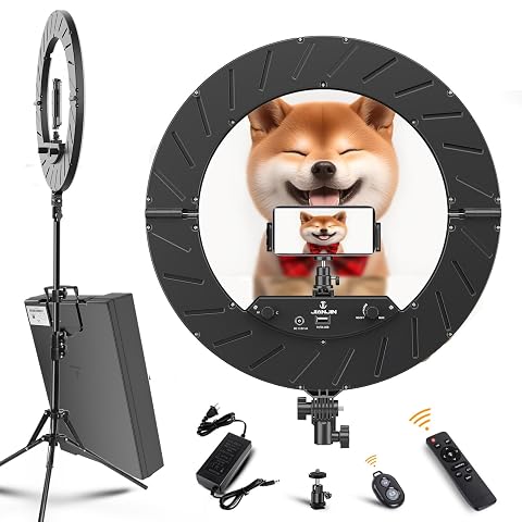 Ring Light Kit 18 45cm Outer 55W6700k Dimmable LED Light Tripod Stand Remote Controller Box for Camera Smartphone