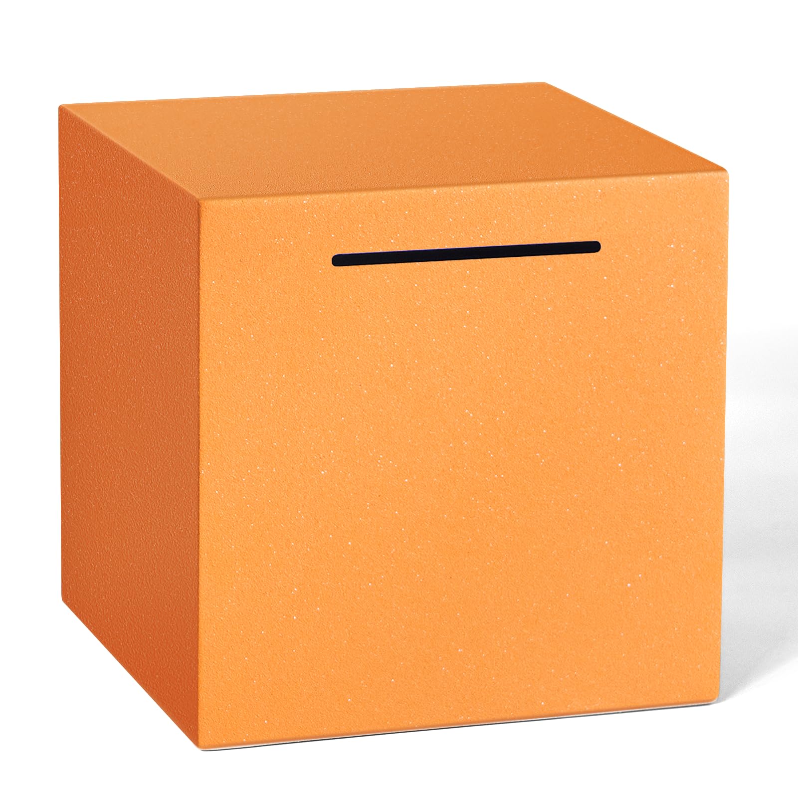 Piggy Bank for Adults Must Break to Open, Unbreakable Adults Piggy Bank Made of Stainless Steel, Metal Saving Bank (Orange, 7.9-inch)