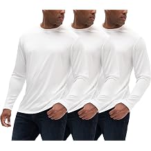 DEVOPS 3 Pack Mens Sun Protection Shirts UV SPF UPF 50+ Long Sleeve Rash Guard Fishing Running Quick Dry Lightweight