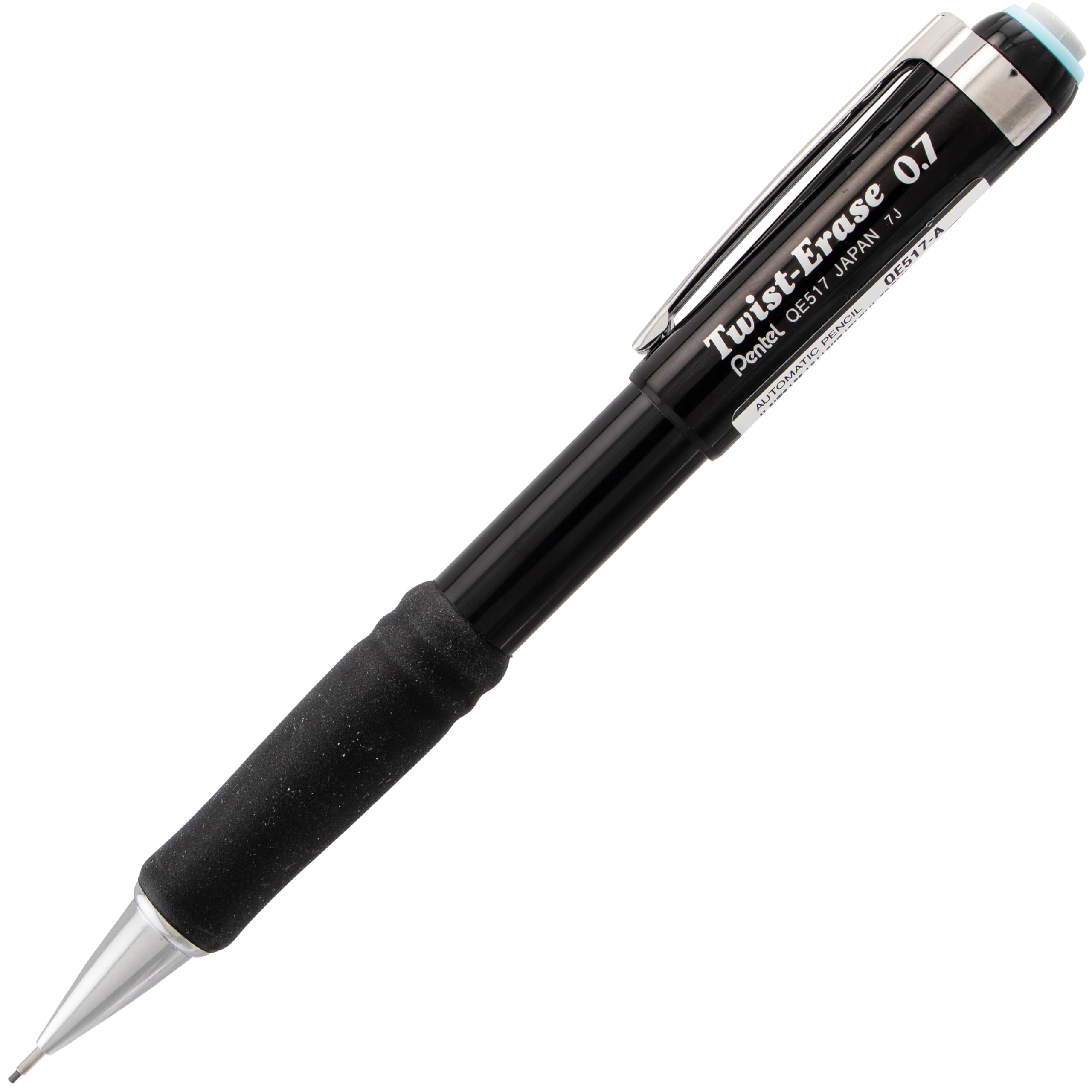 Pentel Twist-Erase III Mechanical Pencil 0 7mm Medium Line Black Barrel Pack of 4 QE517BP4A — view 2