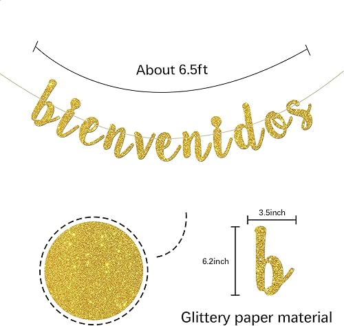 Miniatura 2 de Cartel de Bienvenidos - Decoración de fiesta mexicana de bienvenida - Cartel español para decoración de fiesta en el hogar - Suministros de