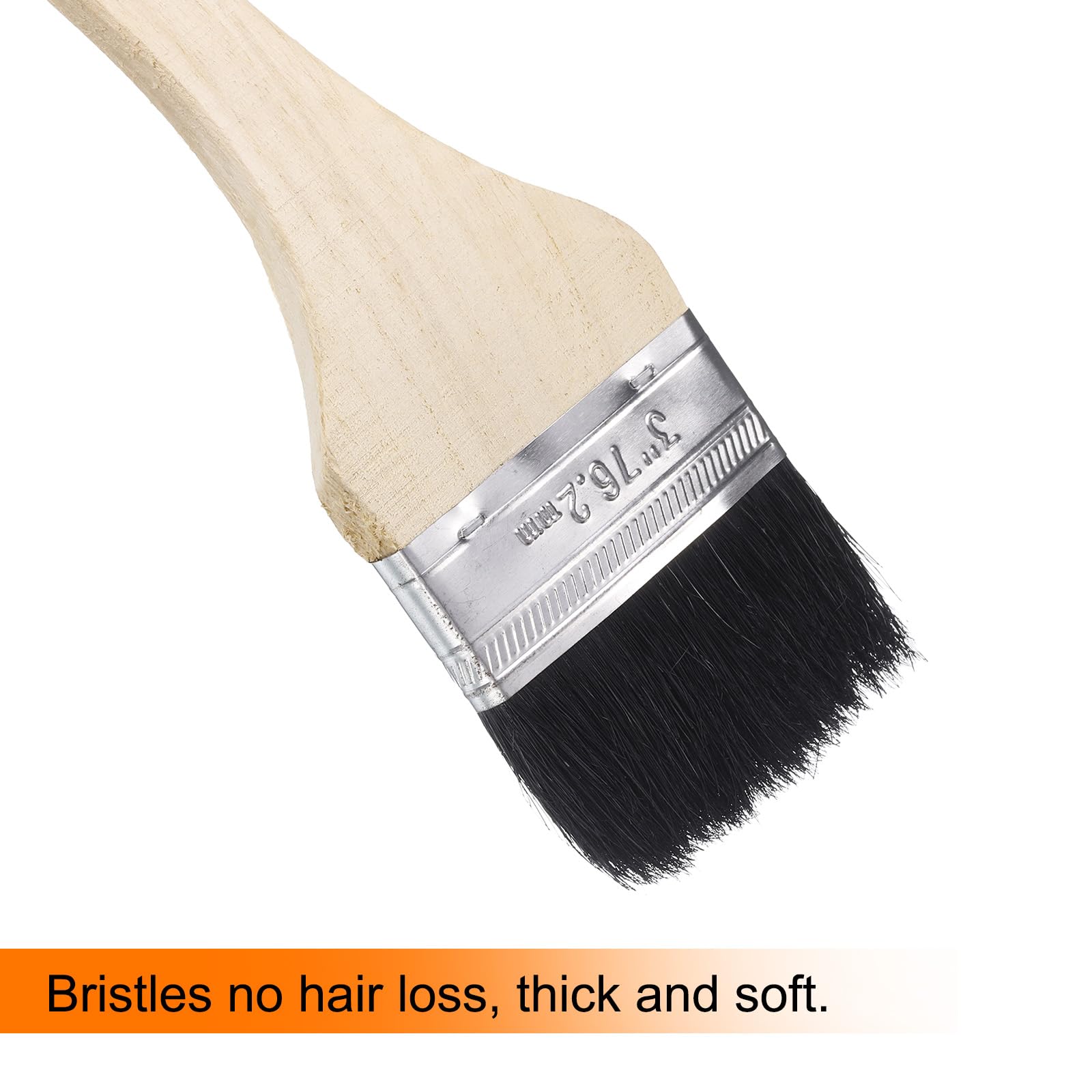 uxcell 3 pinceles curvados de 3 pulgadas de ancho para pintura de pared, cerdas suaves con mango largo de madera para pintura de bricolaje tratamiento de pared