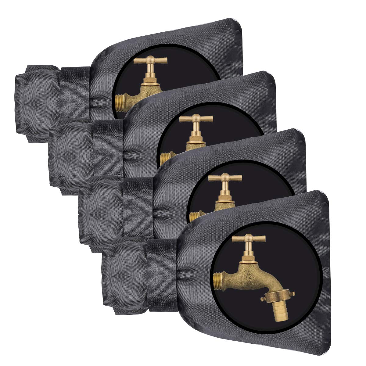 Outdoor Faucet Covers for Winter Freeze Protection, 4 PCS Upgraded Thicken 9"H x 6"W Reusable Faucet Insulated Cover Socks, Outside Garden Faucet Socks for Freeze Protection Spigot Cover