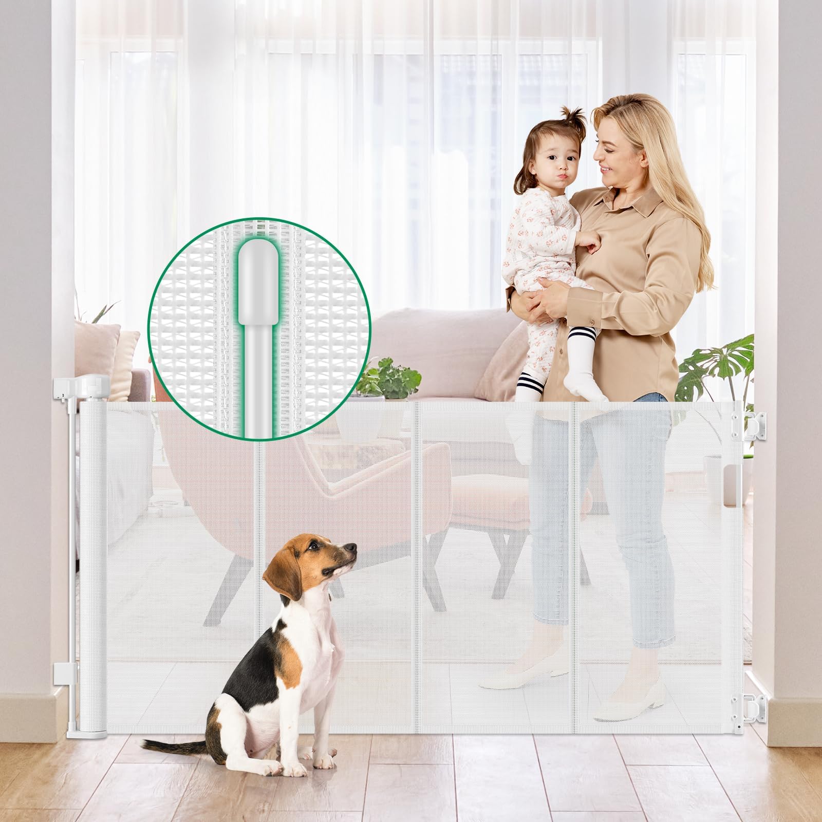 Retractable Baby Gates,LIFMAGE 137 Inch Extra Wide Baby