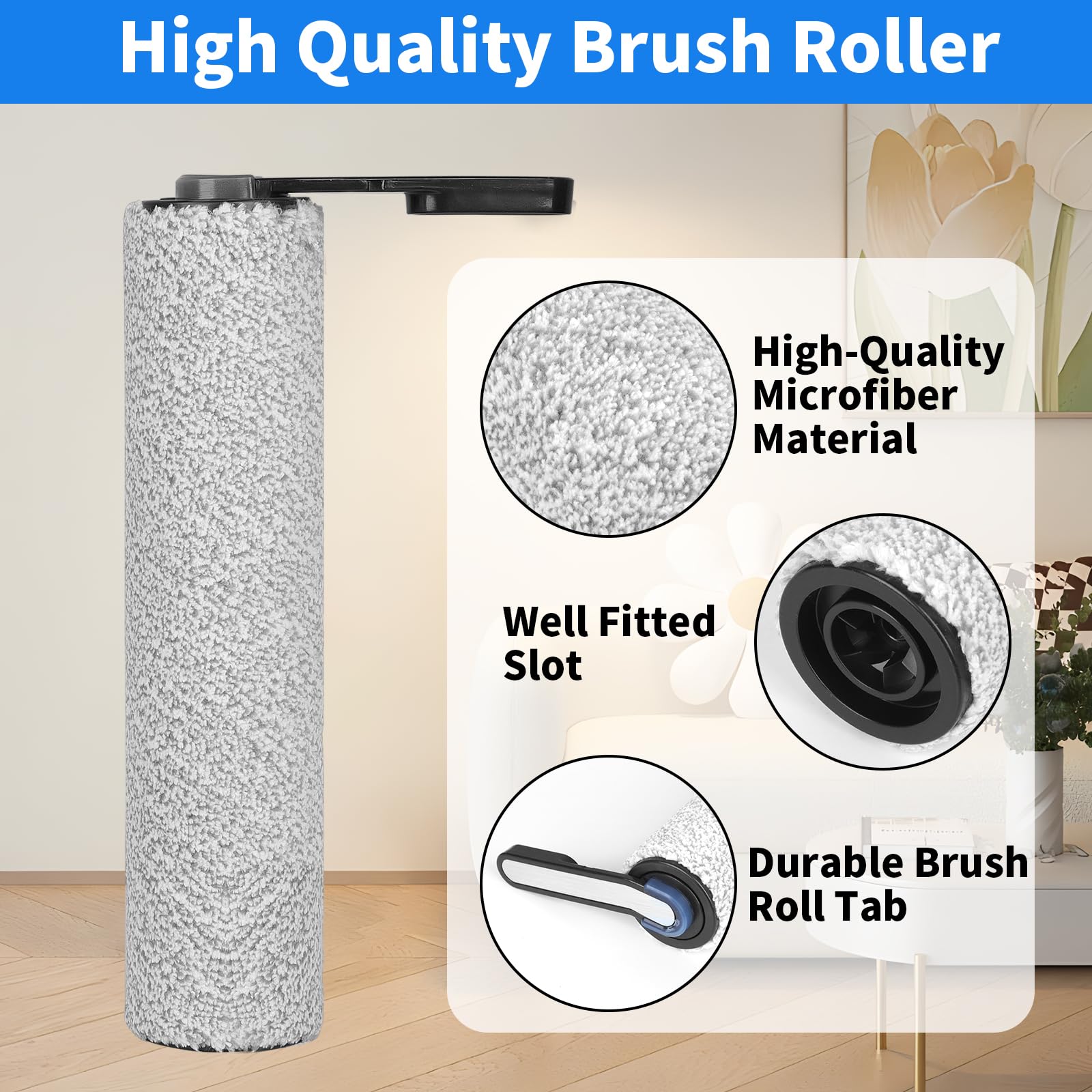 Kit Rechange Pour Tineco S5 - 2 Rouleaux Brosse + 4 Filtres HEPA | Compatible Floor One S5/Pro/Extreme