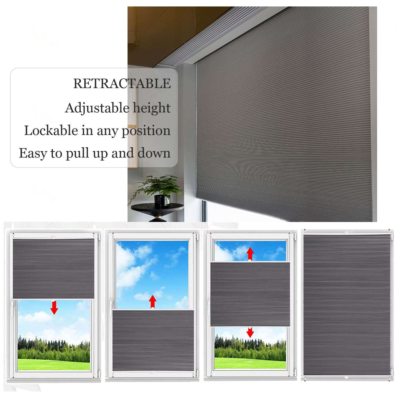 Amazon｜ブラックアウトハニカムシェード、インテリアコードレス