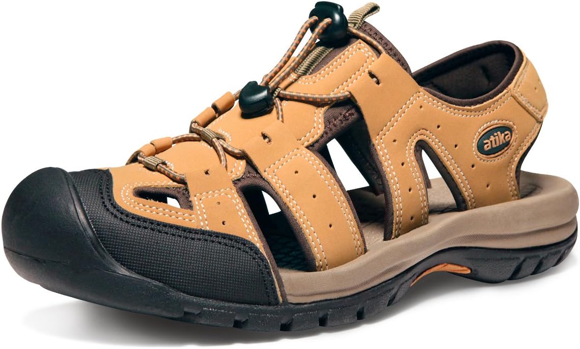 ATIKA Men's Outdoor Hiking Sandals, Lightweight Trail Walking Sandals, Closed Toe Athletic Sport Sandals, Summer Water Shoes