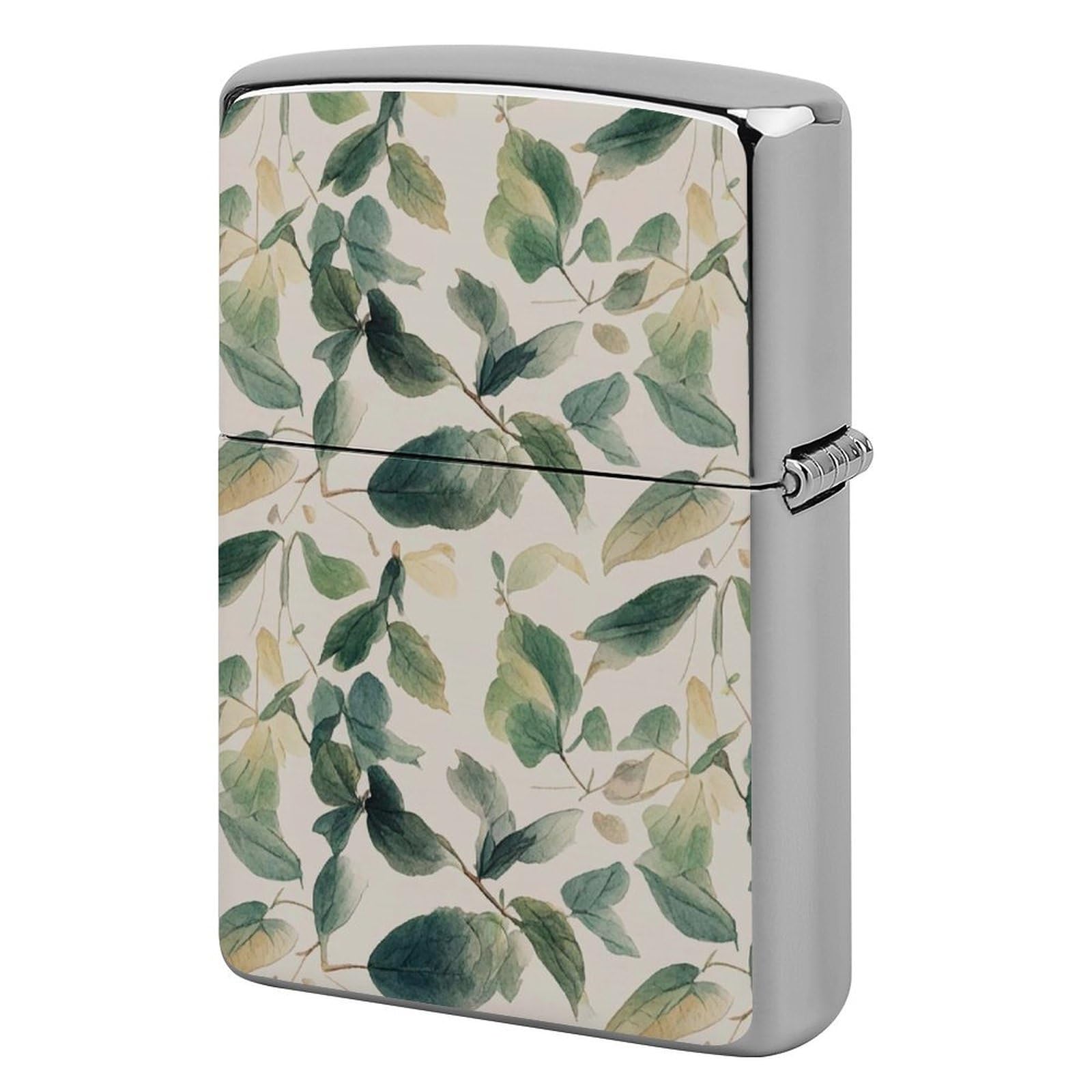 Sage Green Eucalyptus Leaves Lighter Case for Men, Personalized Lighter Cover for Valentine's Day Gifts, Flip-Top Lighters Shell for Outdoor, Portable Lighters Protective Sleeve