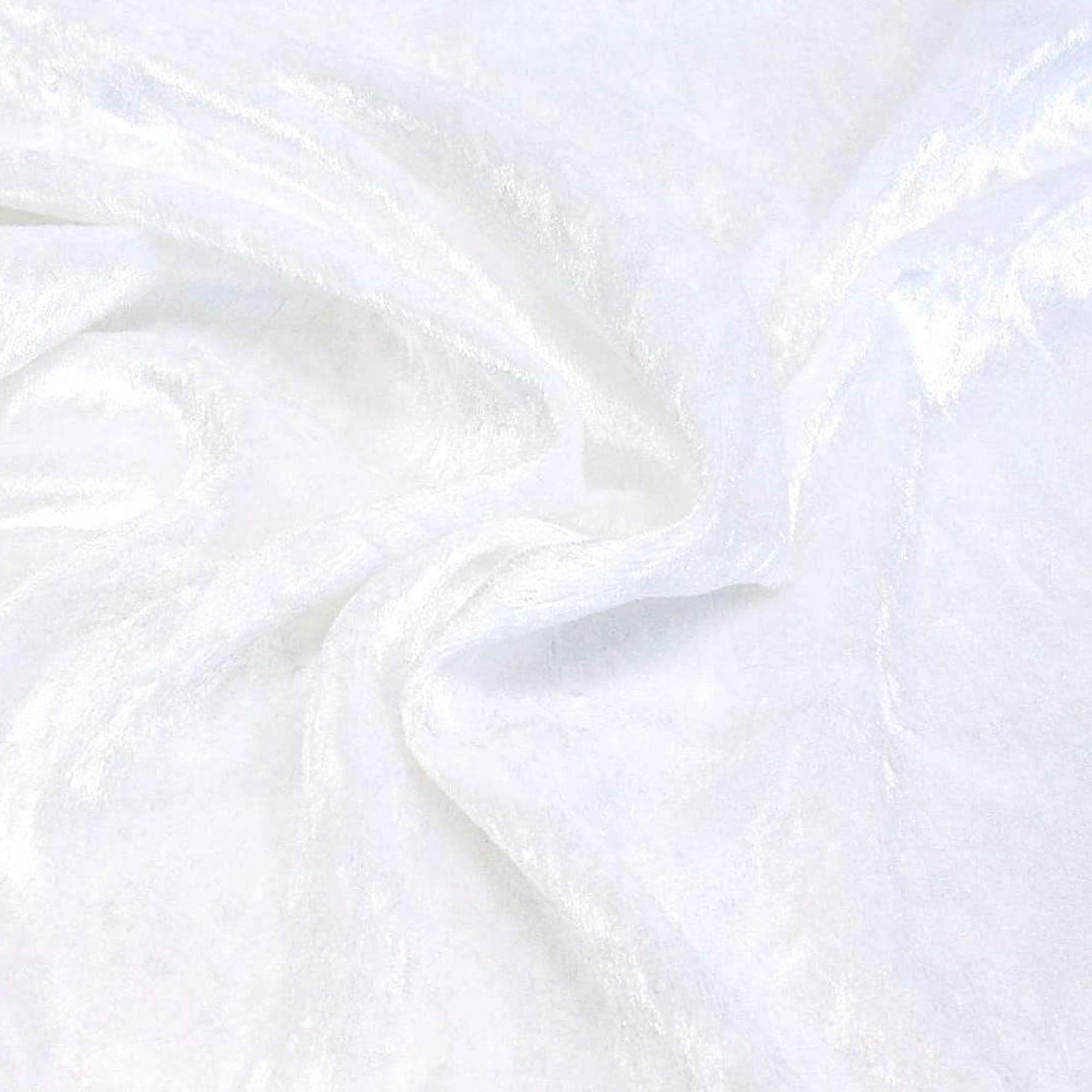 TOLKO 10m Pannesamt Meterware | Stretch Samt für Vorhänge Gardinen Bühne Kostüm Samtkleid Rock | Stoffe zum Nähen Dekorieren glänzender Samtstoff Dekostoff 145cm breit (Schnee Weiß)