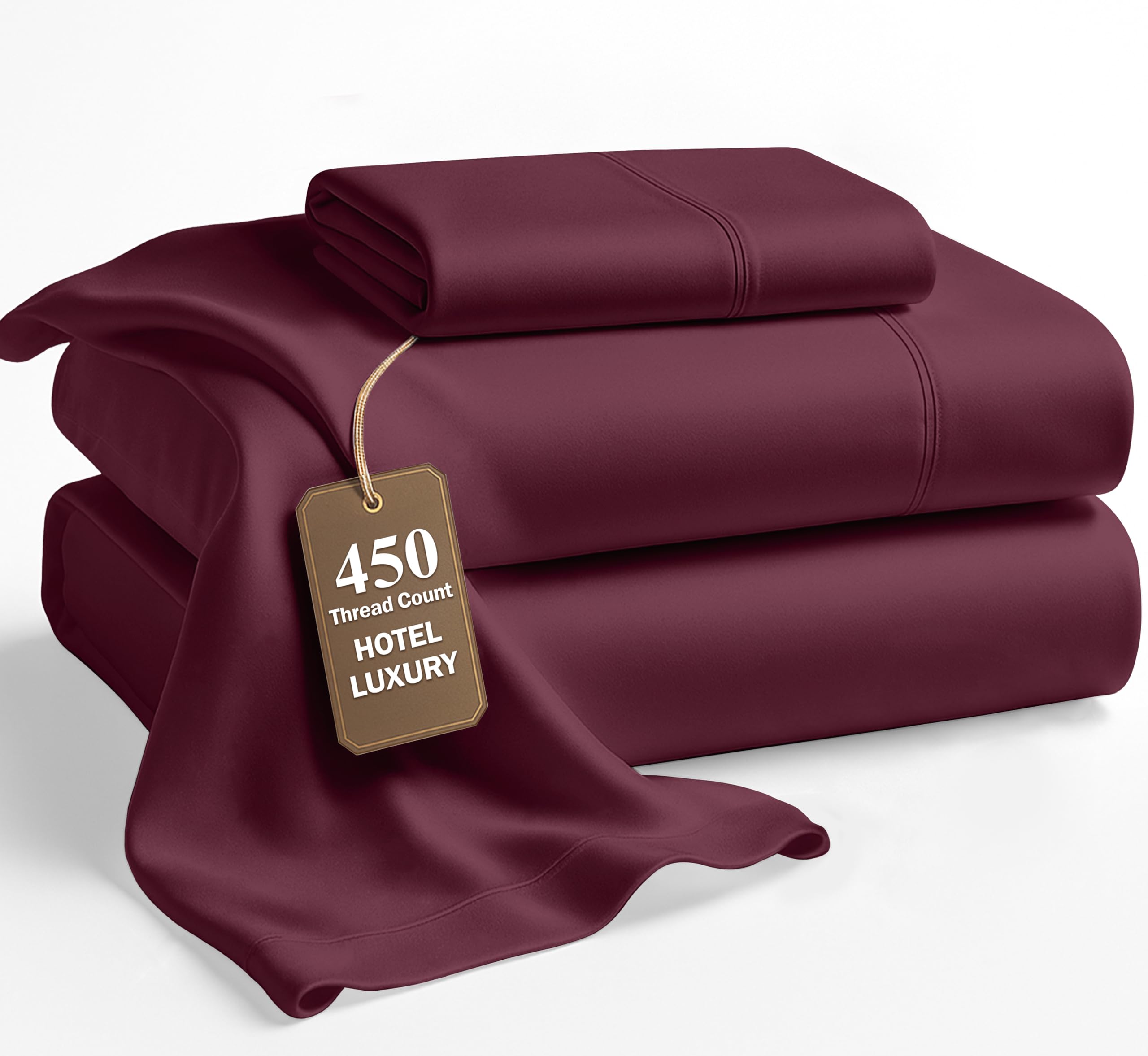 Lane Linen 100% Cotton Bed Sheets – 450 Thread Count Cooling Sheets Queen, Durable Daily Use Bedding, Value Comfort for Nightly Rest, Hotel Sateen Finish, Snug Fit 15" Deep Pocket Fitted Sheet – Taupe — view 22