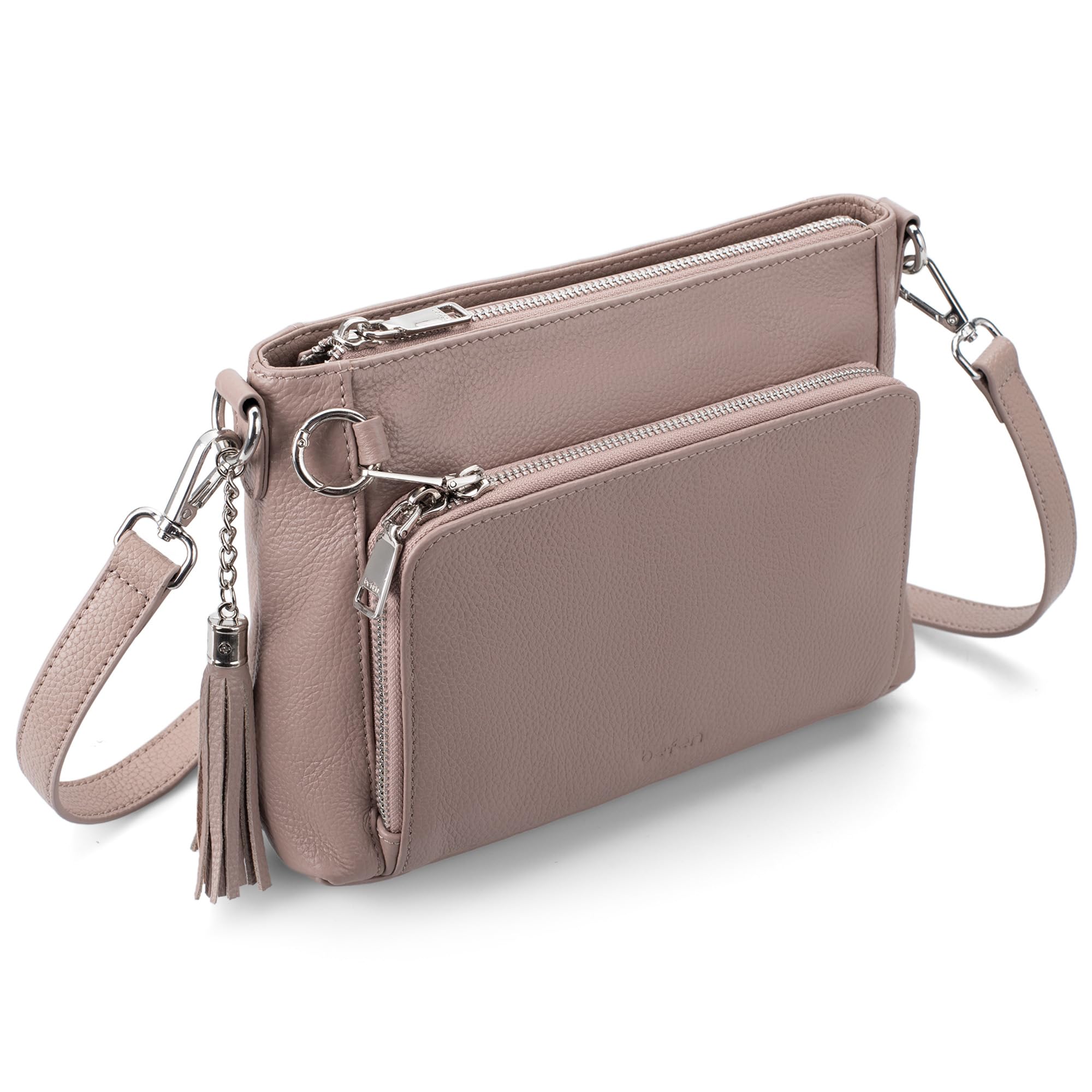befen Anti Theft Genuine Leather Crossbody Bags for Women Built in Wallet