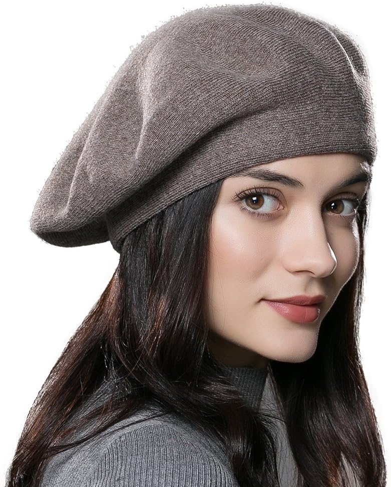 Womens Winter Beret Hat Knitted Beanie Cap Autumn Winter Hat French Classic Beret - Image 6