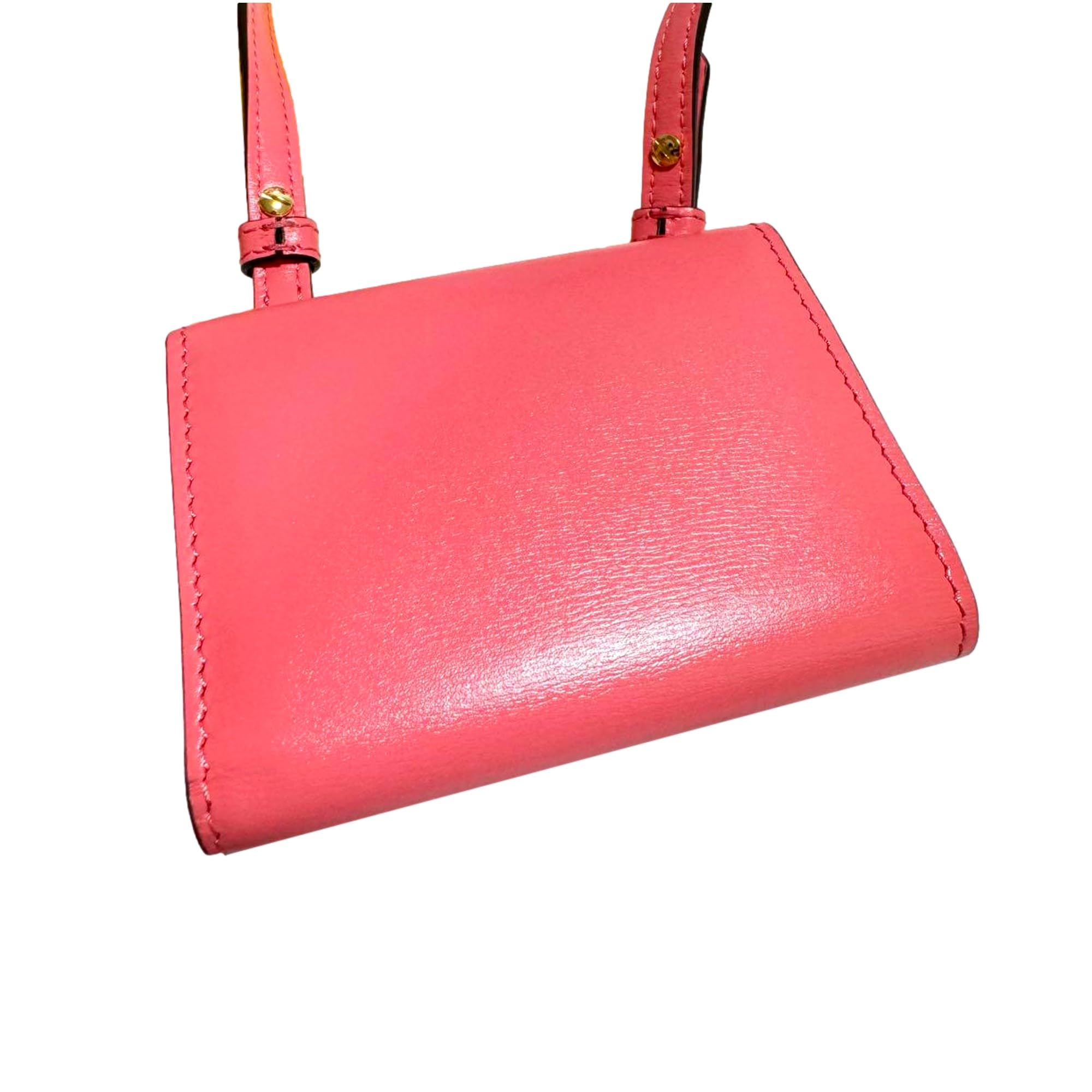 FENDI Micro Baguette - Cartera triple en bandolera de piel rosa Dalia, Rosado, Micro, Fendi Micro Baguette