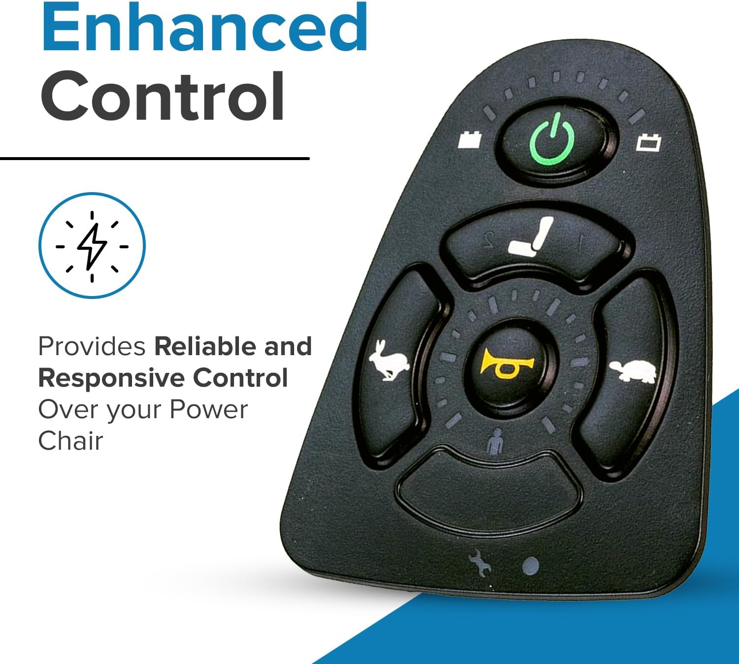 Keypad with Actuator Buttons for the 5-Key Dynamic Shark DK-REMD11 and MK5 SPJ+ Joysticks - Power Chair Joystick Remote Controller Rubber Pad (82675/1165093 / PLSINDV1265 / MBC-GLA80842)