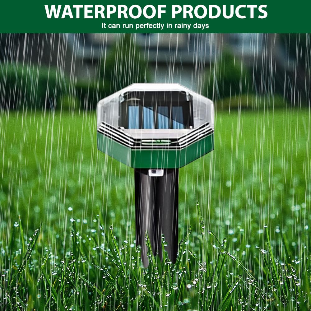 Ahuyentador de Topos Solar, 6 Piezas Solar Ultrasónico Ahuyentador de Topo, Repelente Solar para Topos, para Jardin y Cámping, AntiTopos, Serpientes, Ratones (Octágono)