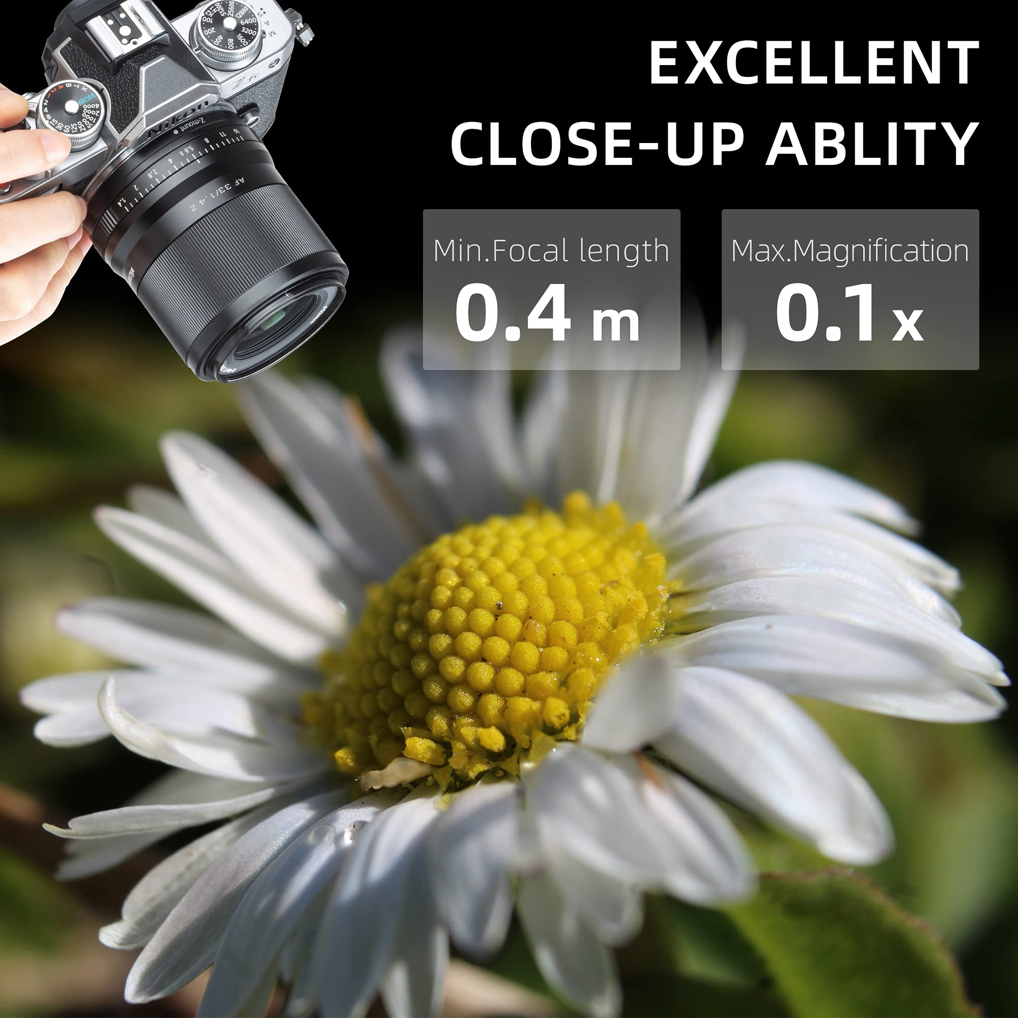 VILTROX 33mm F1.4 Z APS-C Obiettivo Messa a fuoco automatica con motore STM Supporto Eye-AF Z Mount Obiettivo per fotocamera Nikon Zfc Modello Z5 Z6 Z7 Z50 Z6Ⅱ Z7Ⅱ