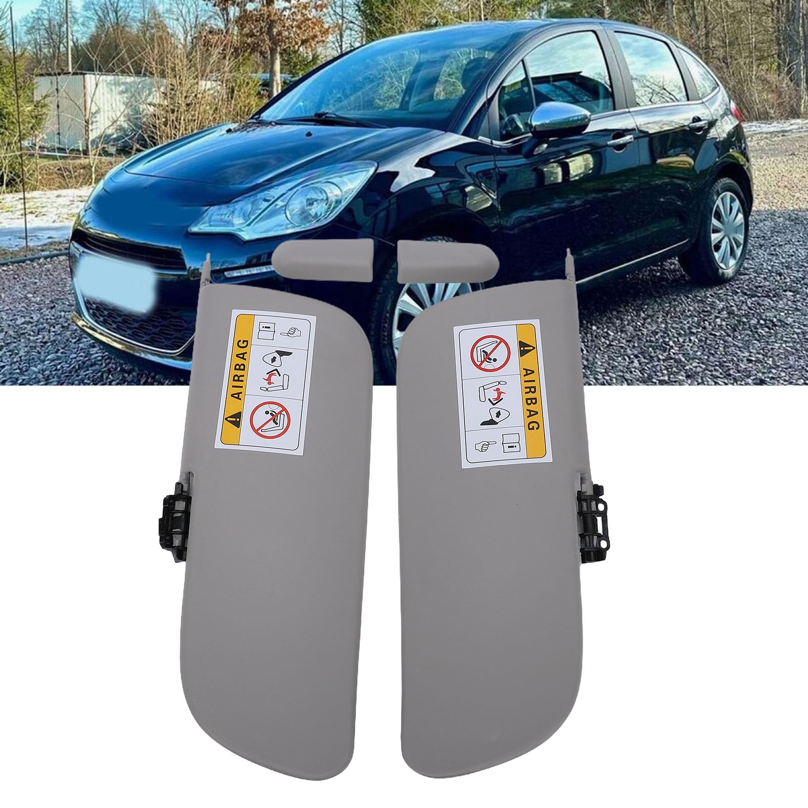 banapoy Visiera Parasole di Ricambio per Auto, Parasole per Veicolo, su Misura con Codice OEM 1613251480 per C3 II SC 2009-2016, Blocca la Luce Solare e Riduce i Riflessi, in Plastica
