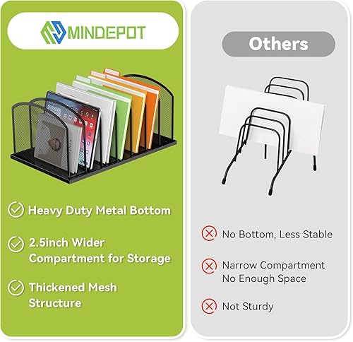 Miniatura 7 de Organizador de archivos de escritorio, organizador vertical de archivos de malla de 7 secciones para escritorio, organización de oficina, soporte de