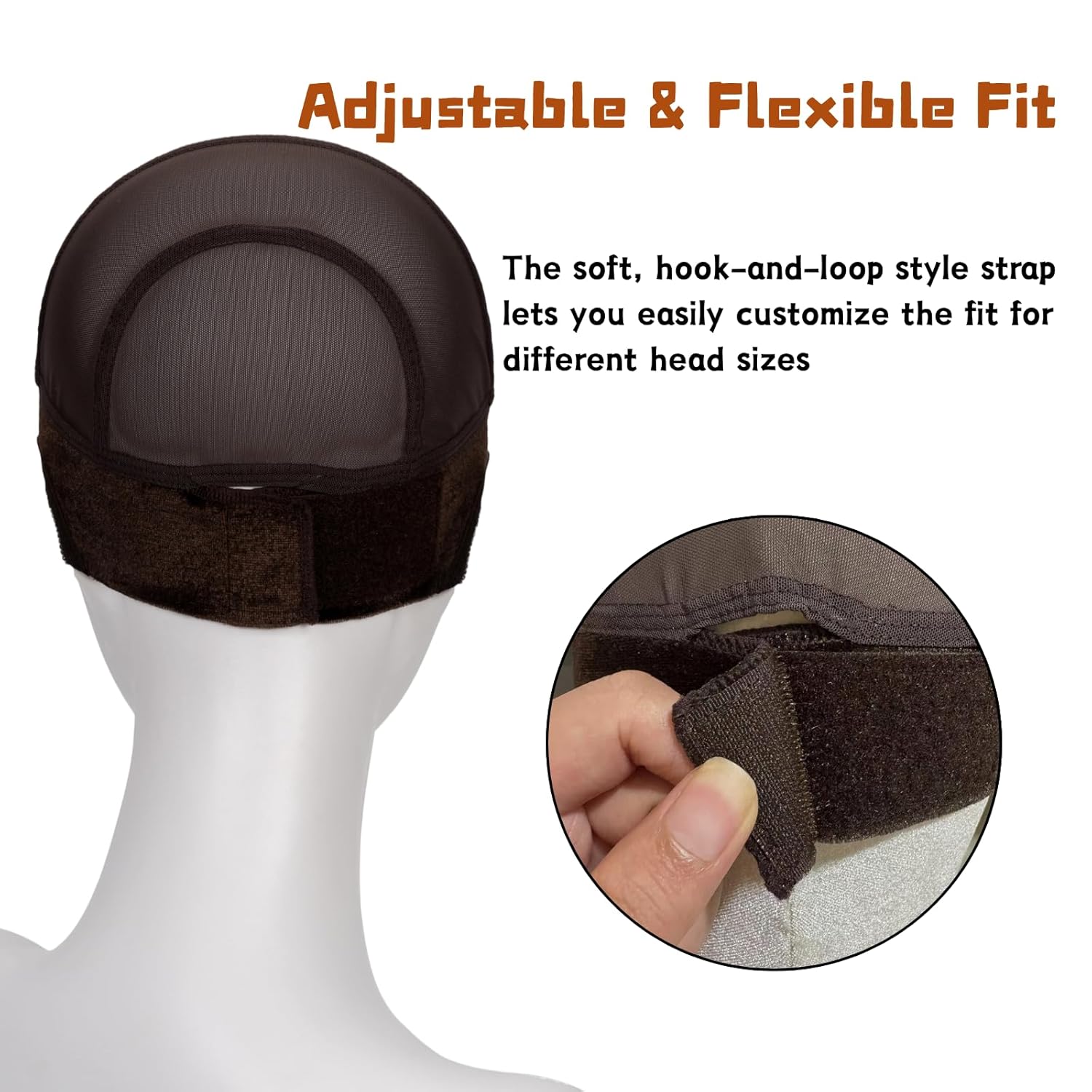 Isshin Beauty Wig Grip Cap for Glueless Wigs: 11x5 Extra Wide Lace Non-Slip Lace Front Gripper with Ear Cutouts Adjustable Breathable Band for All-Day Secure Front Hold (Brown)