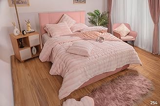 لحاف فرو مفرد مكون من قطعتين - الطول: 2.35 متر، العرض: 1.75 متر (لحاف + 1 كيس مخدة 50 × 70 سم) - 254