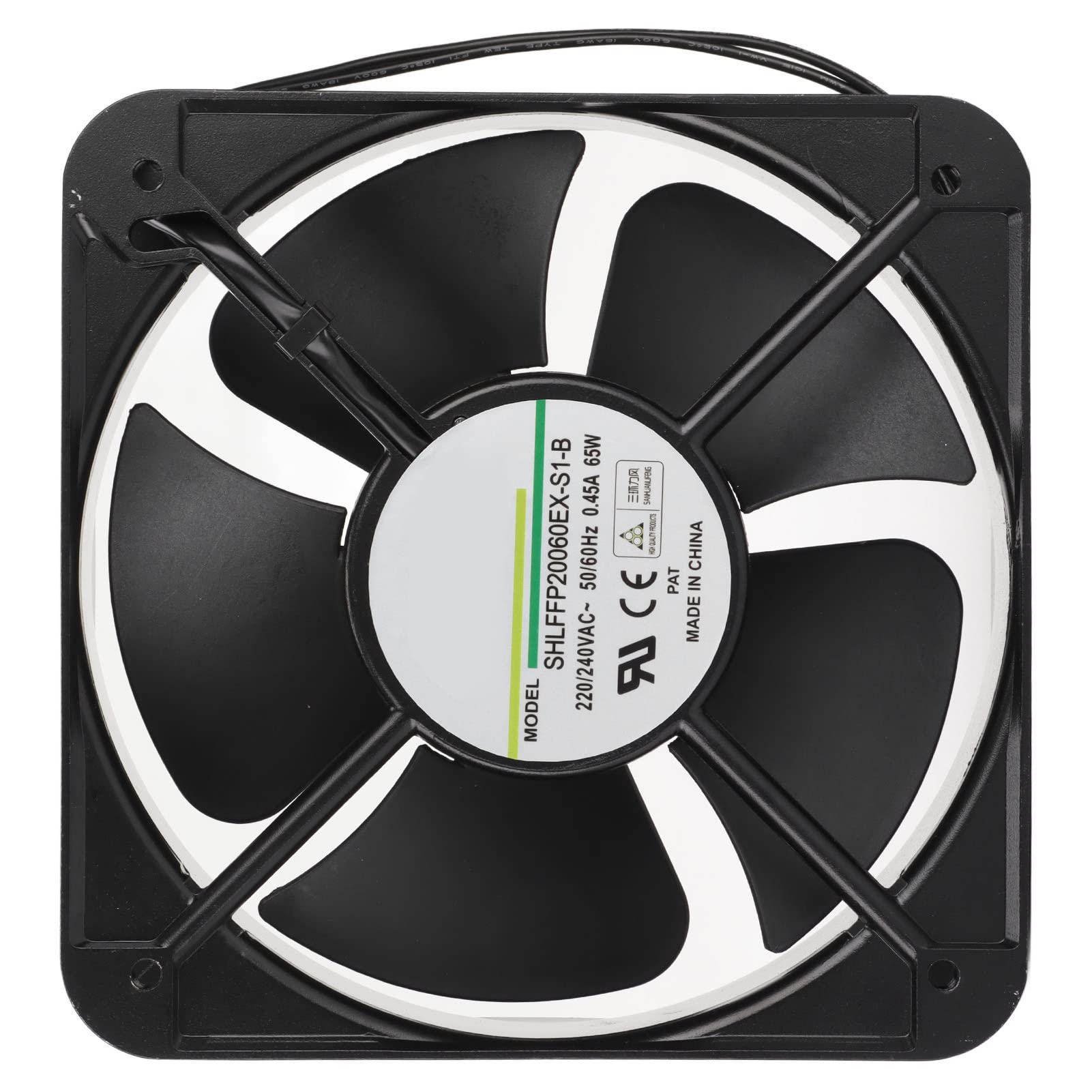 Ventilateur de Boîtier, 65W 0.45A 2500R/min 200mm Double Roulement à Billes Ventilateur de Refroidissement Industriel Radiateur de Dissipateur de Chaleur pour Ordinateur, pour Châssis, Armoires