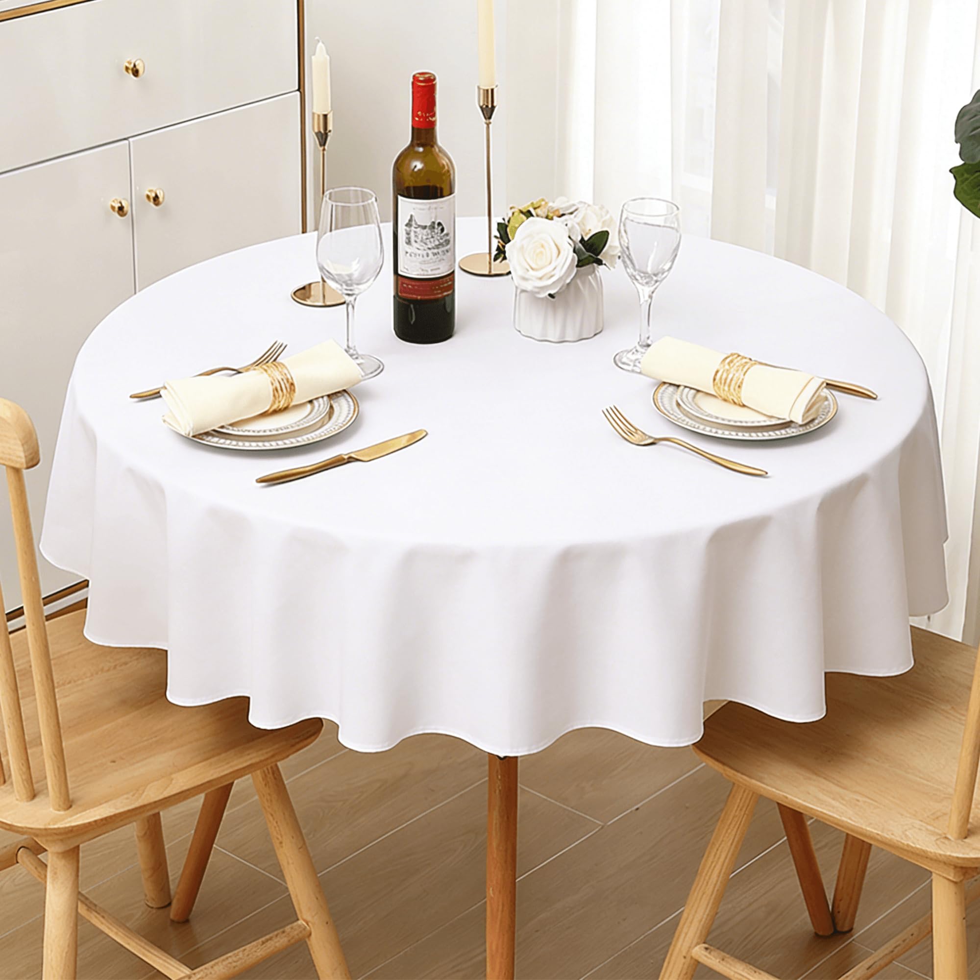 Nappe polyester anti taches lavable nappe rectangulaire blanche