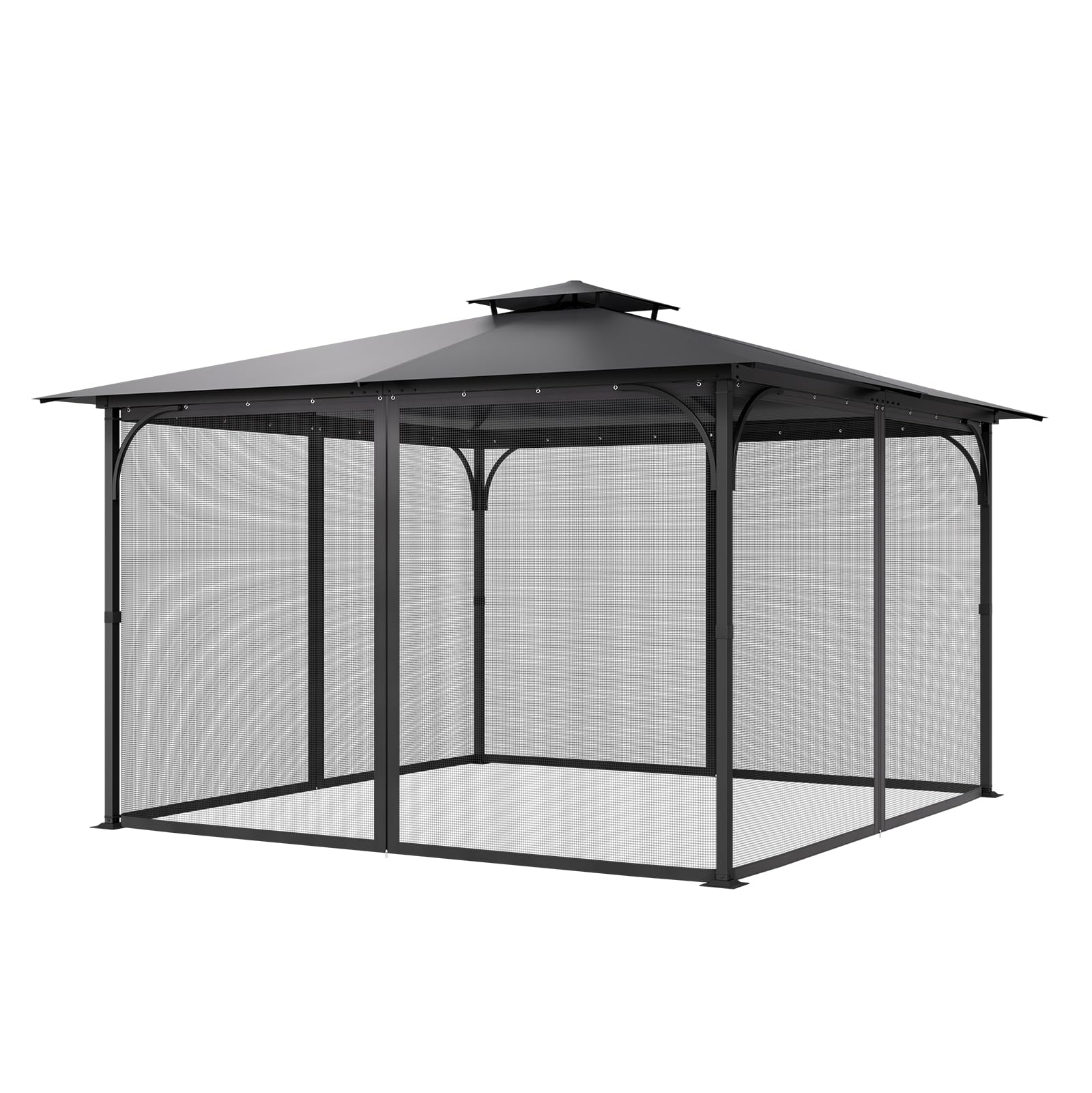 VEVOR Moustiquaire Tonnelle de 365,8x365,8x228,6 cm, Moustiquaire Gazebo Extérieur, avec Double Fermeture Éclair, Rideau de Tonnelle en Maille Anti-moucherons pour Jardin, Patio, Filet Uniquement