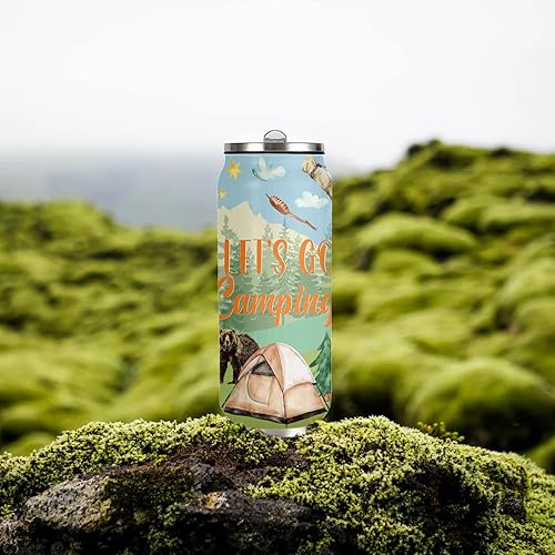 Miniatura 4 de PLOMCAC Regalos de campamento para mujeres, vaso de campamento, regalos de campamento, taza de café Happy Camper, taza de café de 17 onzas con tapas