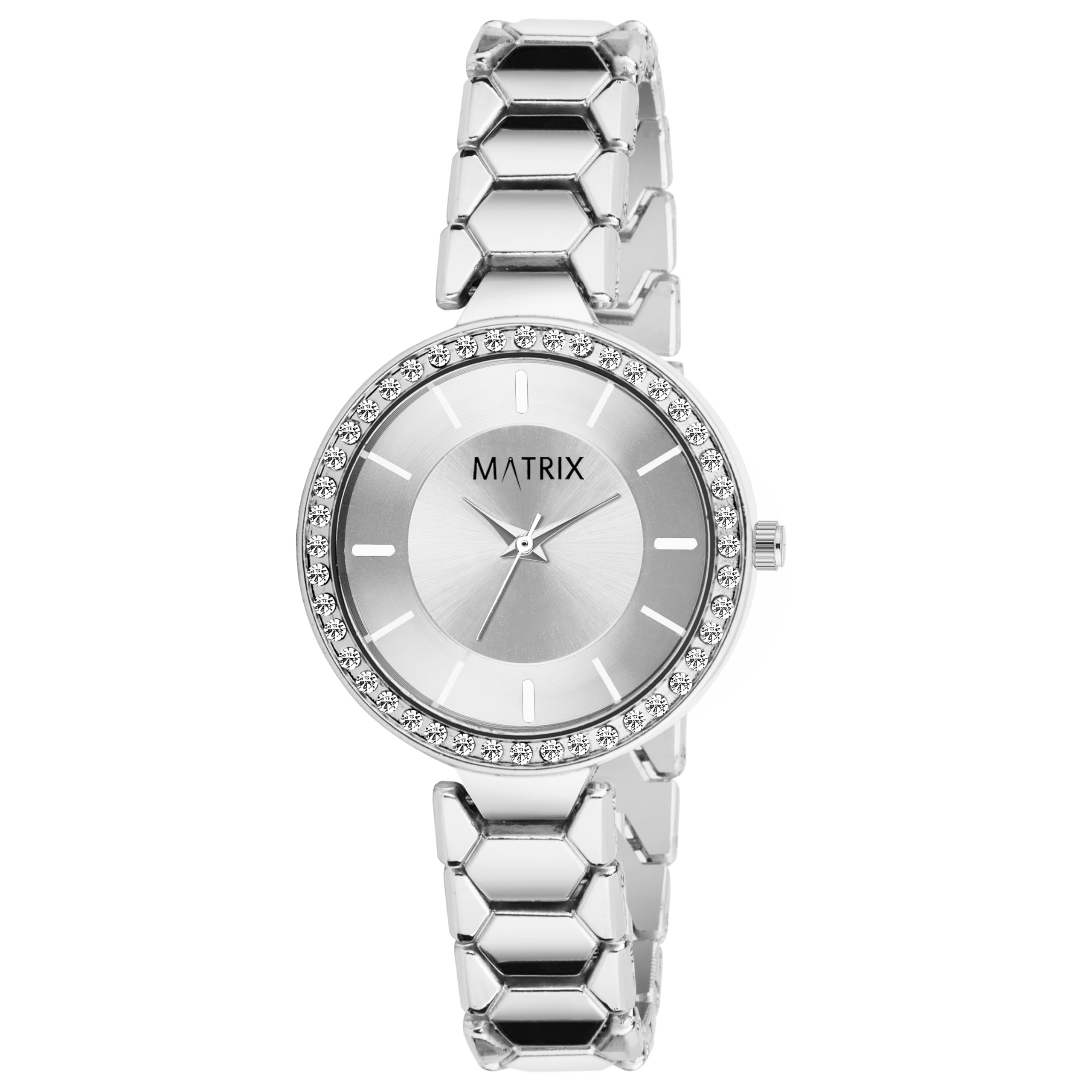 Matrix Stainless Steel Daisy Collection | Elegant Dial With Designer Bracelet Chain Analog Watch For Women & Girls (Copper), Dial Color-Silver, Band Color-Brown (B0D2H653DV) Amazon Price History, Amazon Price Tracker