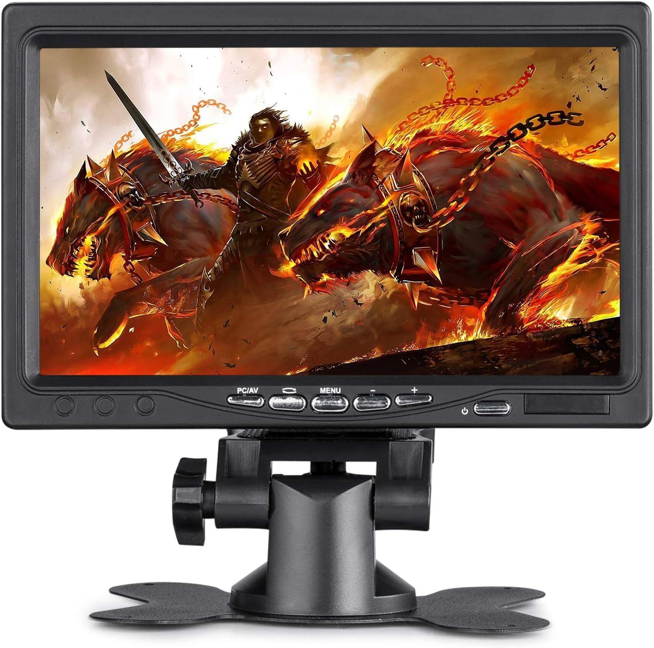 7 Inch HD Display, IPS 1024X600 Resolution Screen, Car Rearview Cameras Monitor with HDMI VGA, 2 Video Input for Backup Camera for Car DVD VCR PC Laptop Raspberry Pi