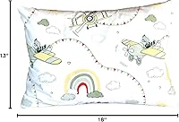 Vista 3 de 13x18 Funda de almohada para niños pequeños - Pequeña funda de almohada de viaje de algodón, funda de almohada para niños con patrón de avión
