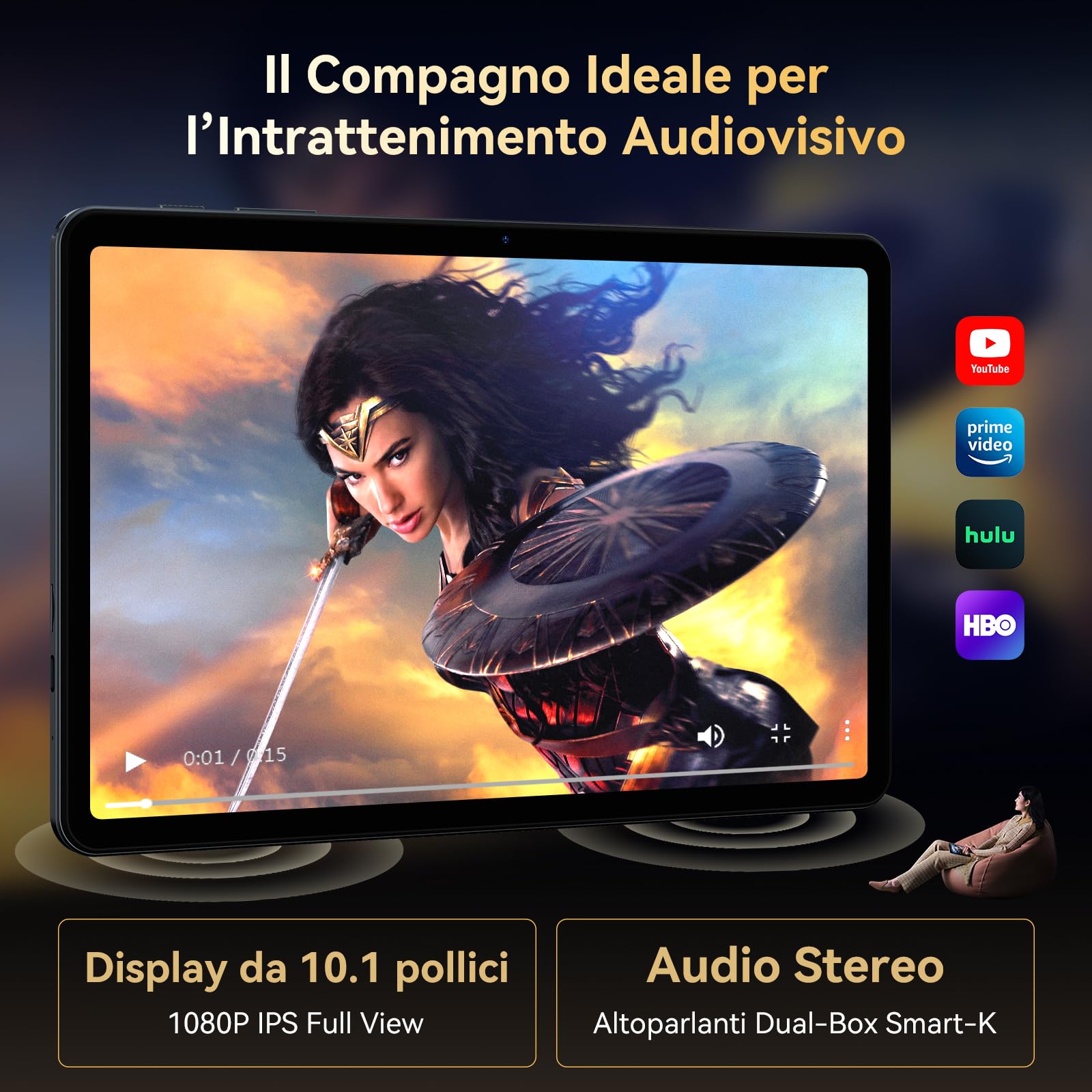 TABWEE Tablet con Tastiera e Penna, 18 GB RAM+ 128GB ROM (2 TB TF) | Tablet in Offerta 10 Pollici, Android 15, 6000 mAh, 5MP+2MP, Gemini AI, 5G WIFI, GPS, 3.5mm Jack Port (4 Anni Garanzia)