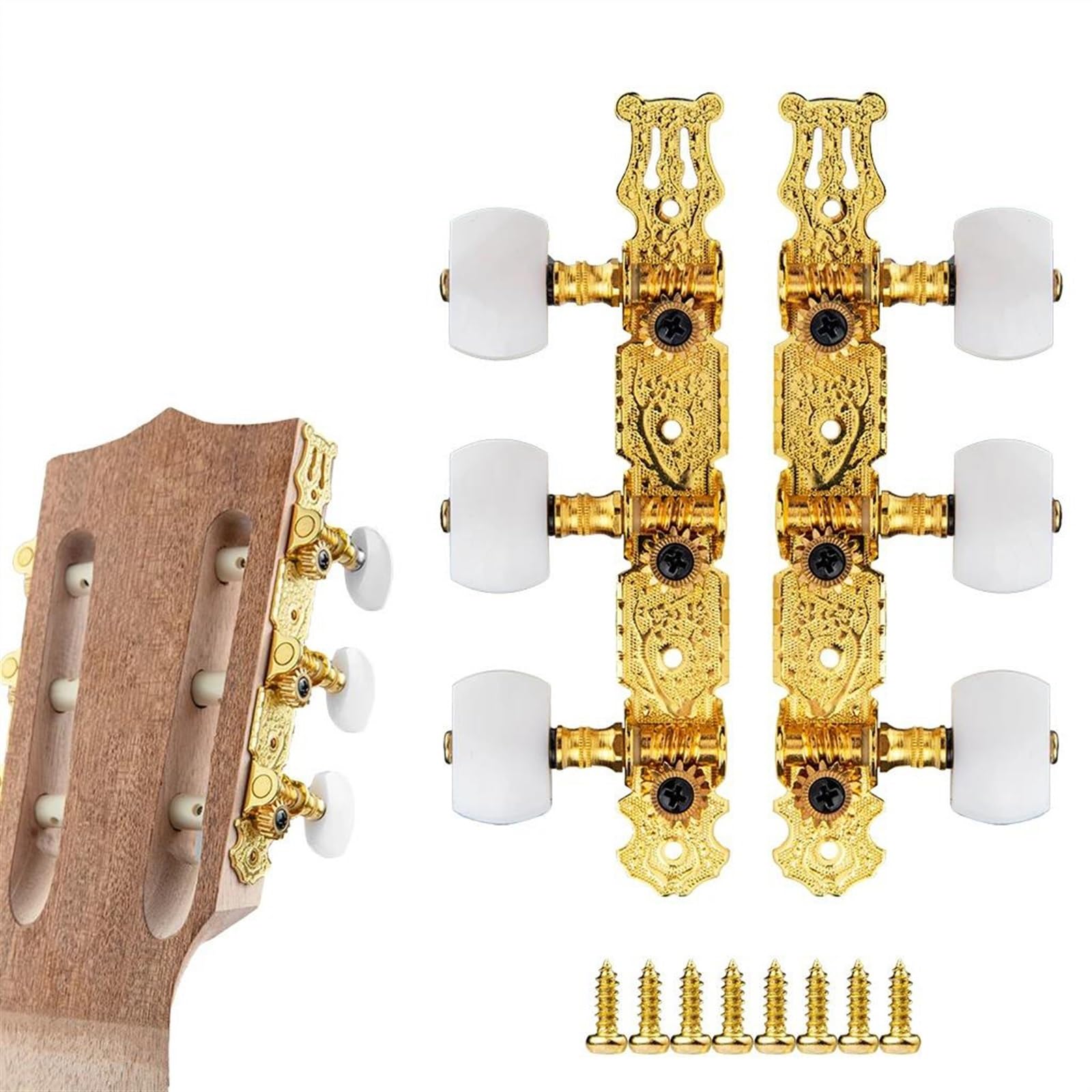 Accordatore Per Chitarra Perni di accordatura per corde per chitarra classica Accessori per chitarra con testa della macchina placcati in oro