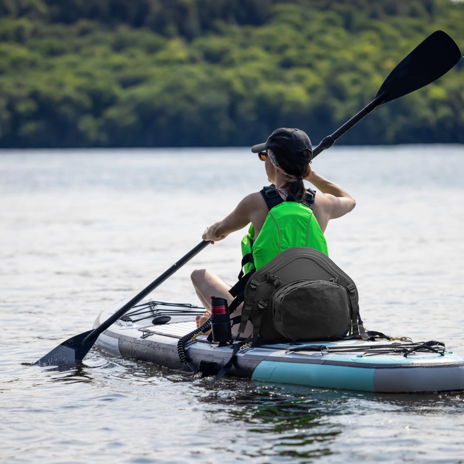 Sedile per Kayak con Sacca di Stoccaggio Rimovibile Sedile in Schiuma Eva per Barca Regolabile per Uso Multiplo Sedile per Kayak per Kayak, Canoe, Rafting, Yacht, Barche da Pesca