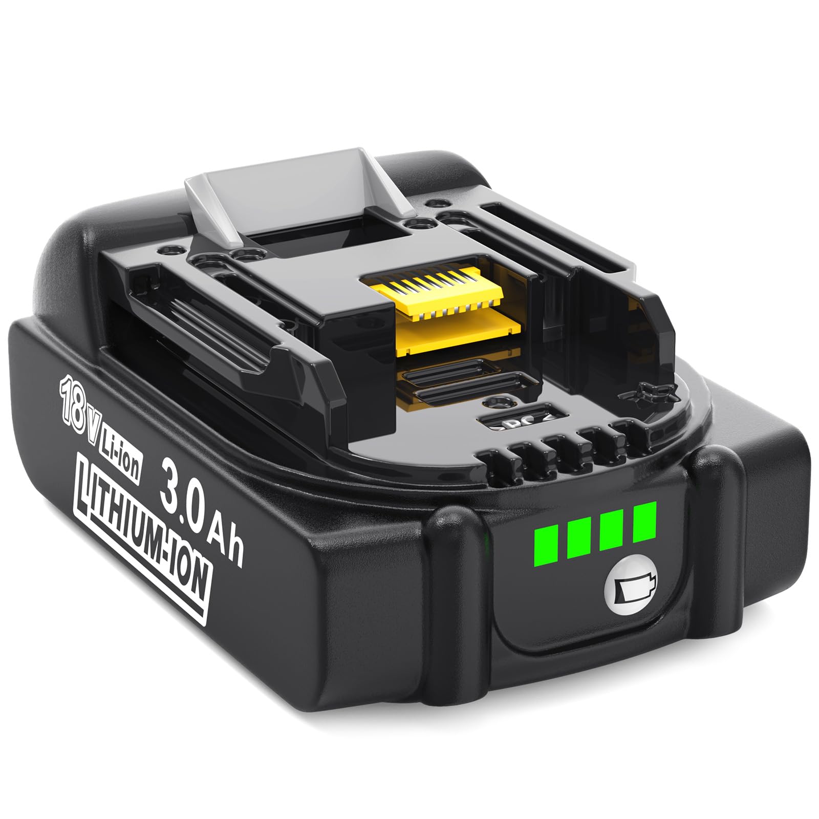 Batteria Makita BL1830B Li-Ion 18V 3.0Ah - Con Indicatore Di Carica, Per Utensili Makita, Nero - Foto 13