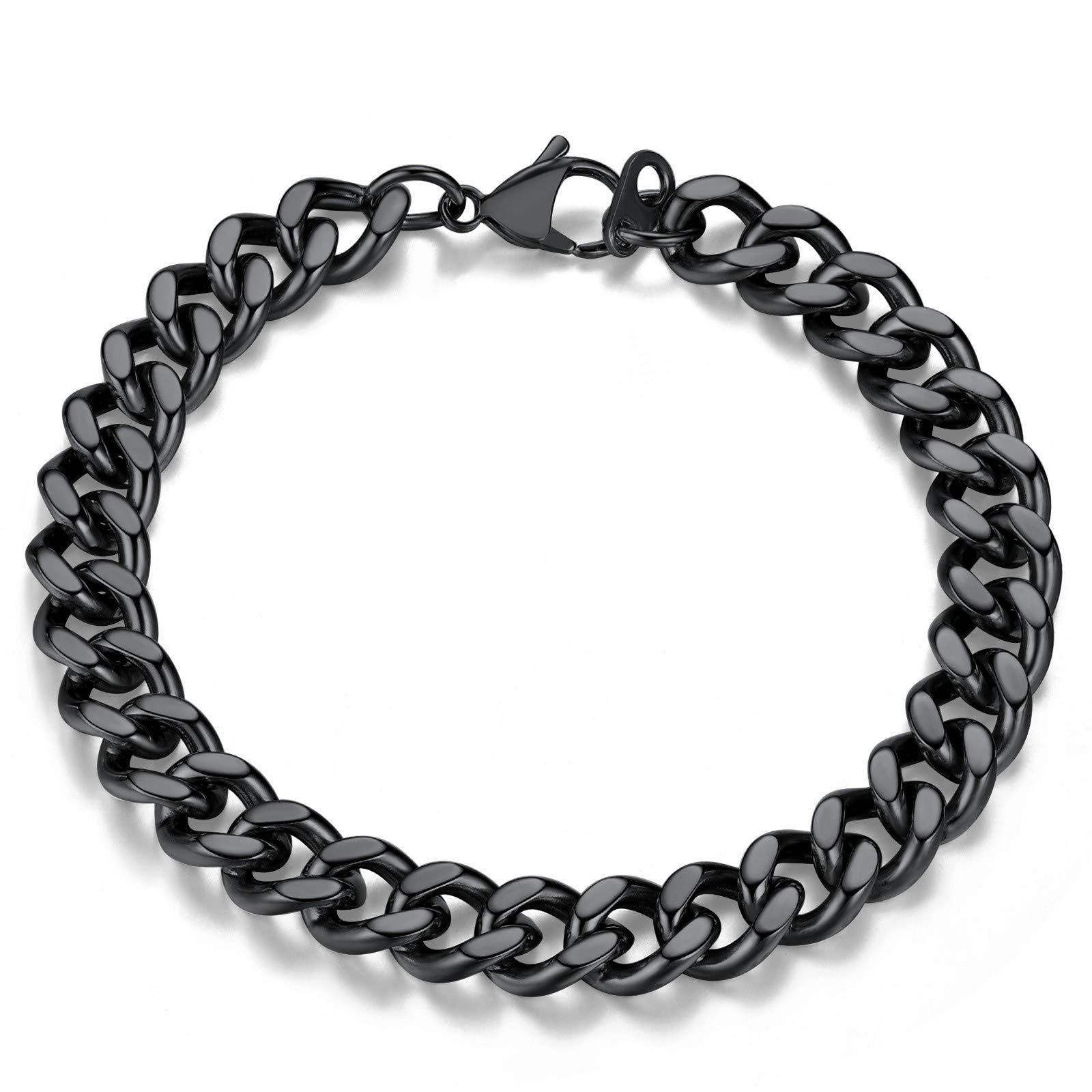 FindChic Panzerarmband Herren Damen Edelstahl Armreif 5mm 7mm 9mm 12mm Armband mit Schmuckbox Hip pop Schmuck für Valentinstag Geburtstag