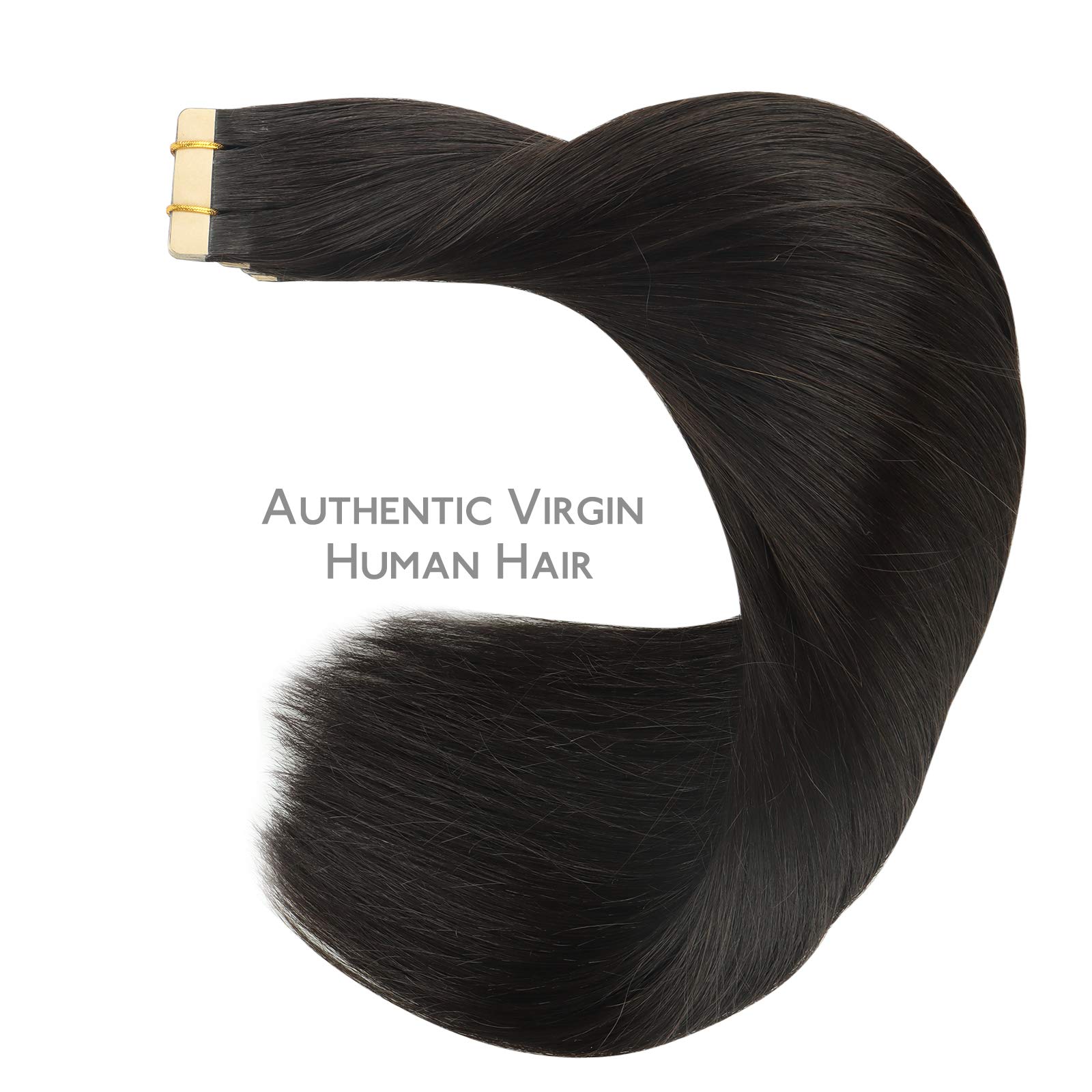WENNALIFE Tape in Hair Extensions Human Hair, 20inch 20pcs 50g, Natural Black Real Human Hair Extensions, Tape Hair Extensions Silky Straight Skin Weft — view 5