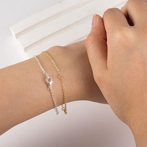 Miniatura 4 de Extensores de collar de oro, extensores de cadena de oro de 14 quilates con cierre de langosta, cadenas de extensión de collar, pulsera y tobillera