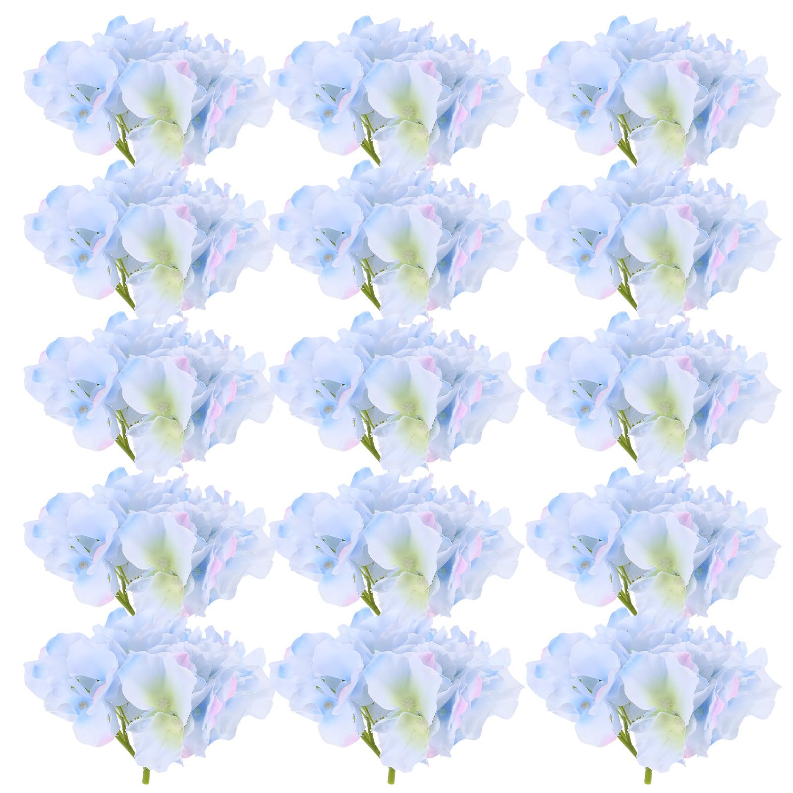 POPETPOP 18 Piezas Flor de Hortensia Artificial de Seda Azul