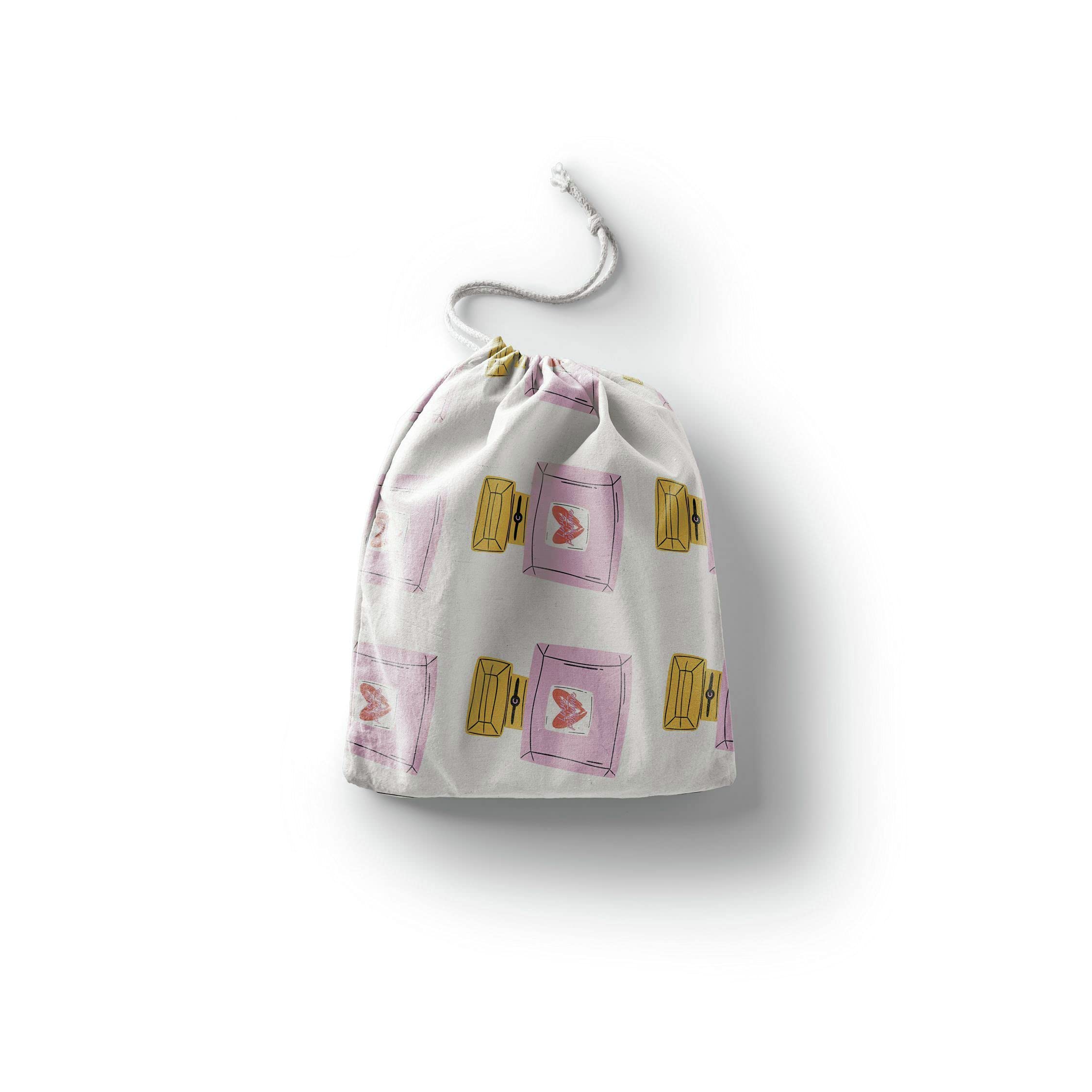 Borsa Trolley Bagaglio A Mano Bonamaison In Tela Di Cotone - Multicolore, Shopping Bag Riutilizzabile Con Coulisse, Ecologica - 6