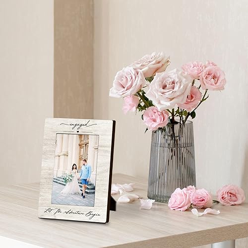 Miniatura 6 de Marco de fotos de boda de 4 x 6 pulgadas, marcos de fotos de compromiso, regalos de boda para esposa, marido, parejas comprometidas, marcos de fotos