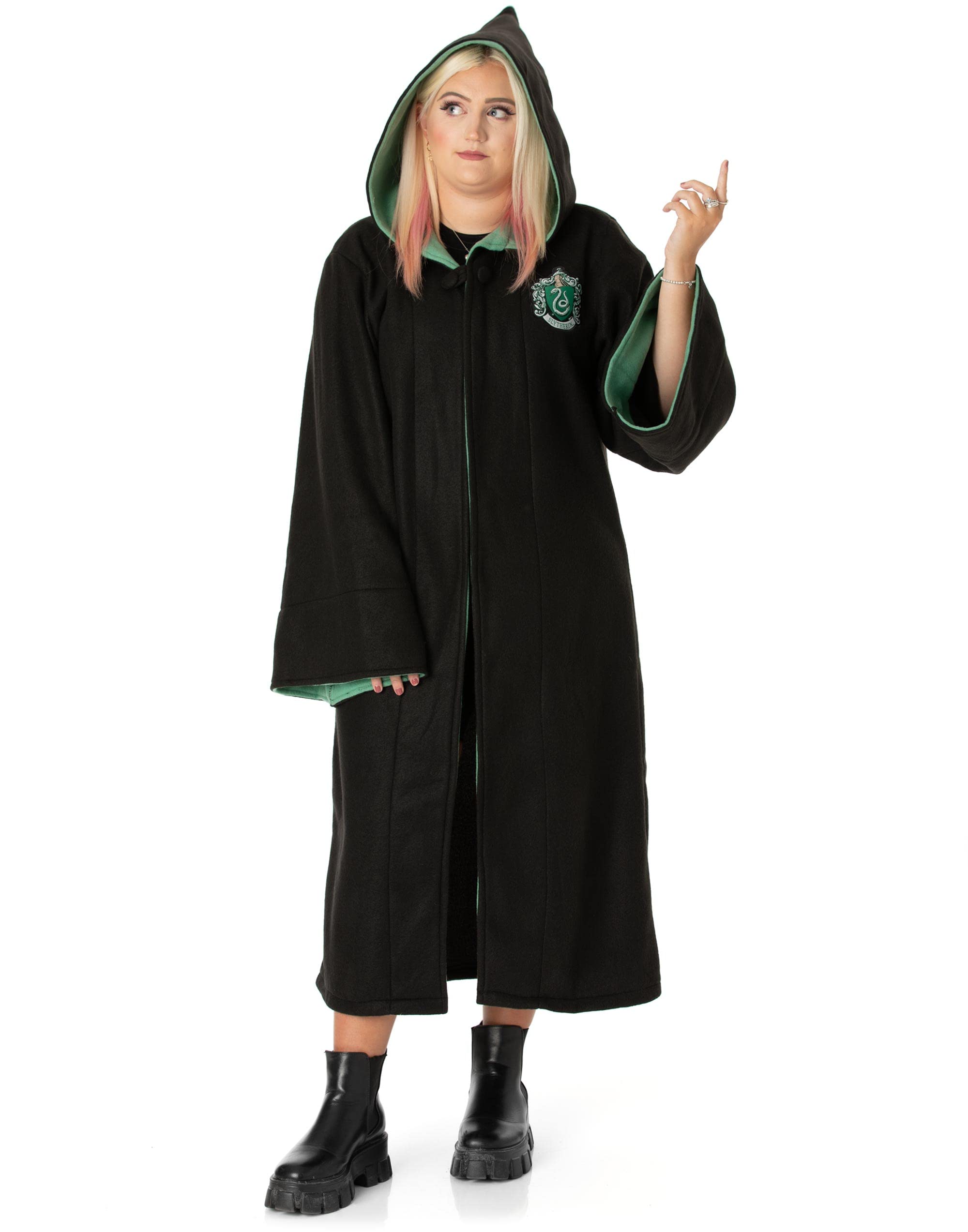 Harry Potter Adults Cloak Dress Up | Gryffindor Slytherin Hufflepuff OR Ravenclaw Hogwarts House Cape Replica Costume Options | Womens Mens Fancy Dress One Size
