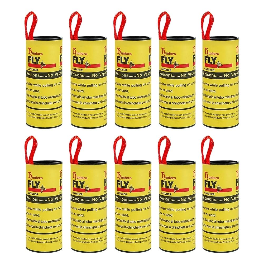 36 Packs Pesticide Free Fly Paper Strips, Sticky Fly Catchers Set Fruit Fly Trap Insect Sticky Trap for Indoors and Outdoors Use
