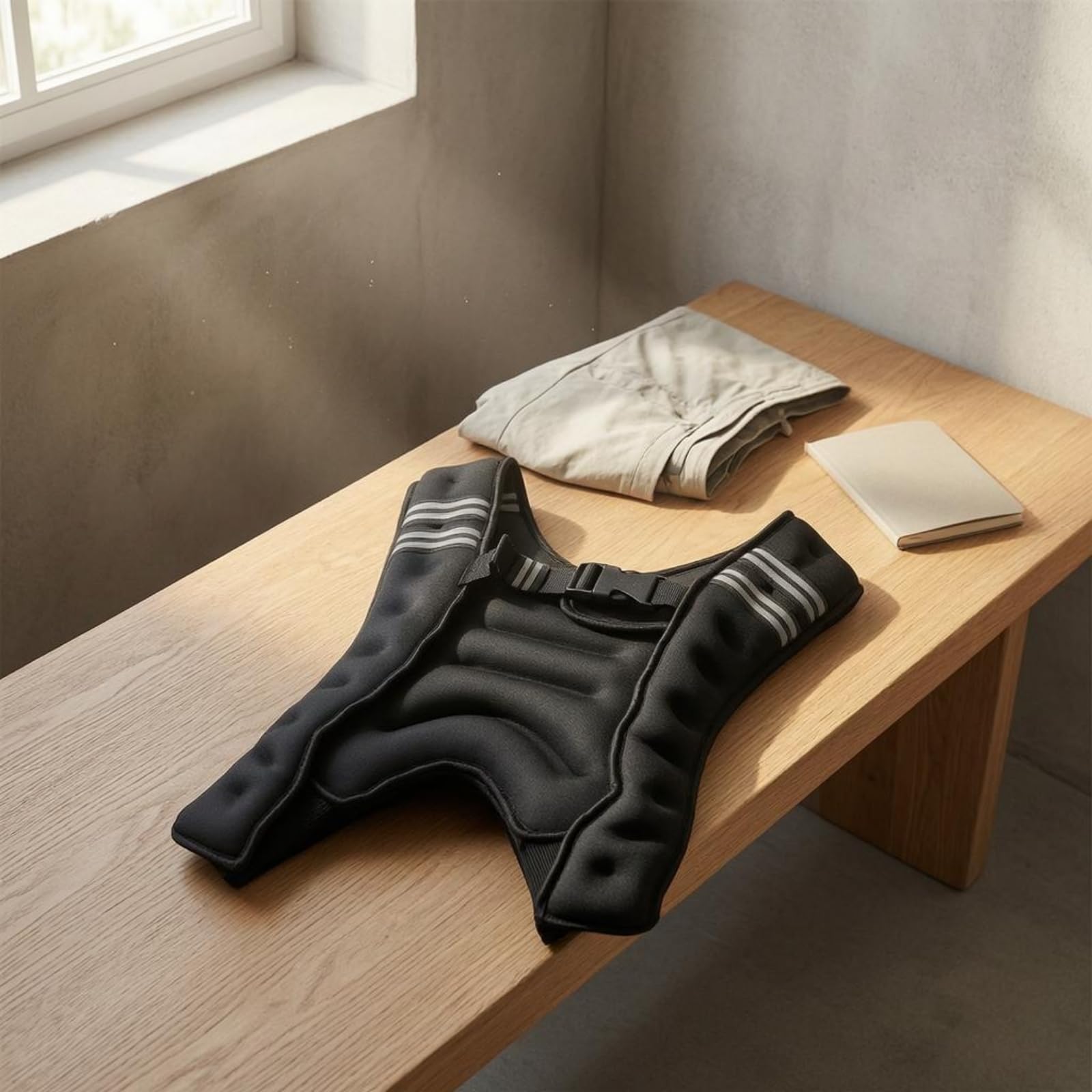 Gilet Zavorrato per Allenamento Corsa Fitness Agilità E Stabilità Linea Avvolgente Spalline Imbottite Tessuto Elastico in Nylon E Spandex con Cinghia