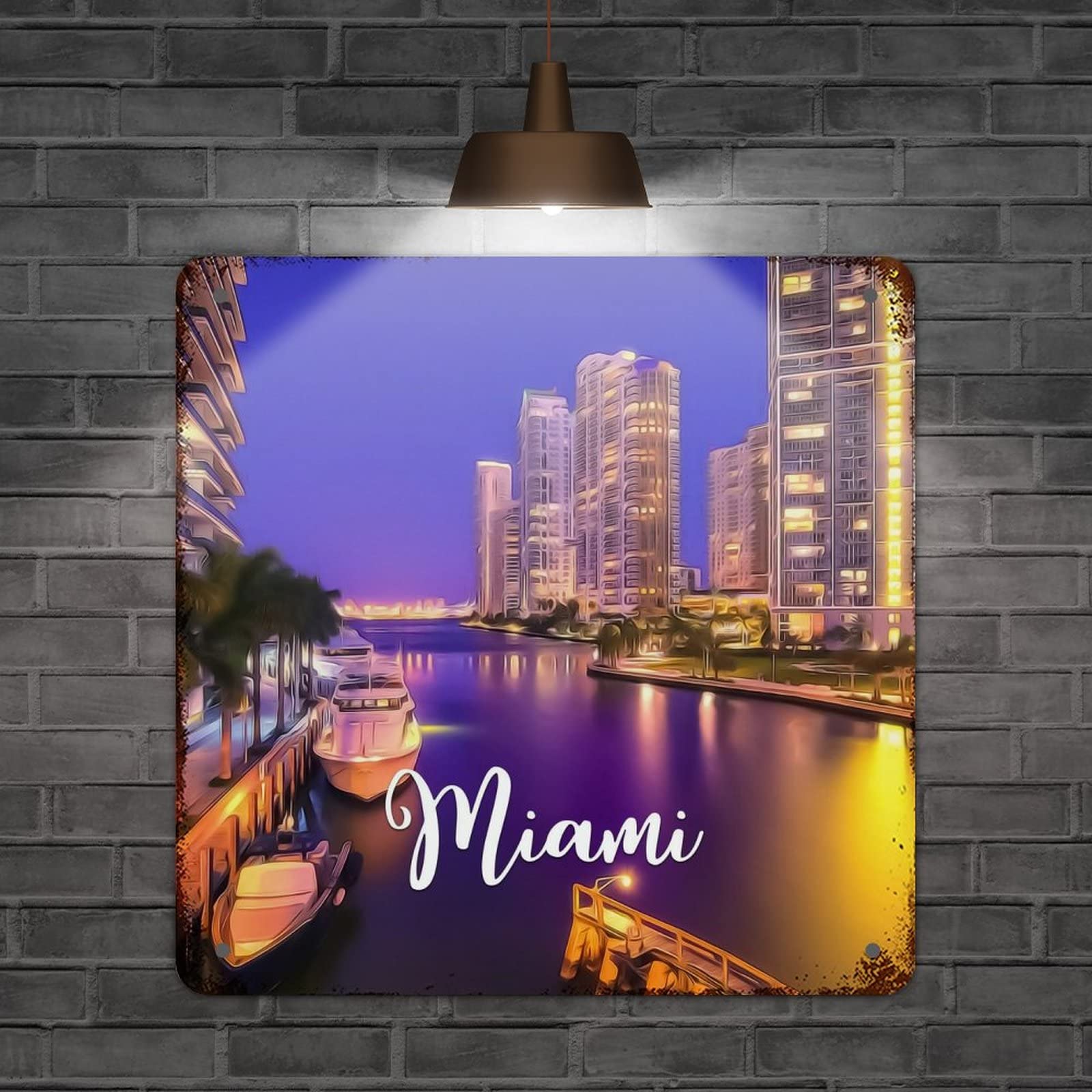 Voyage en aluminium art mural Miami souvenir durable de salon