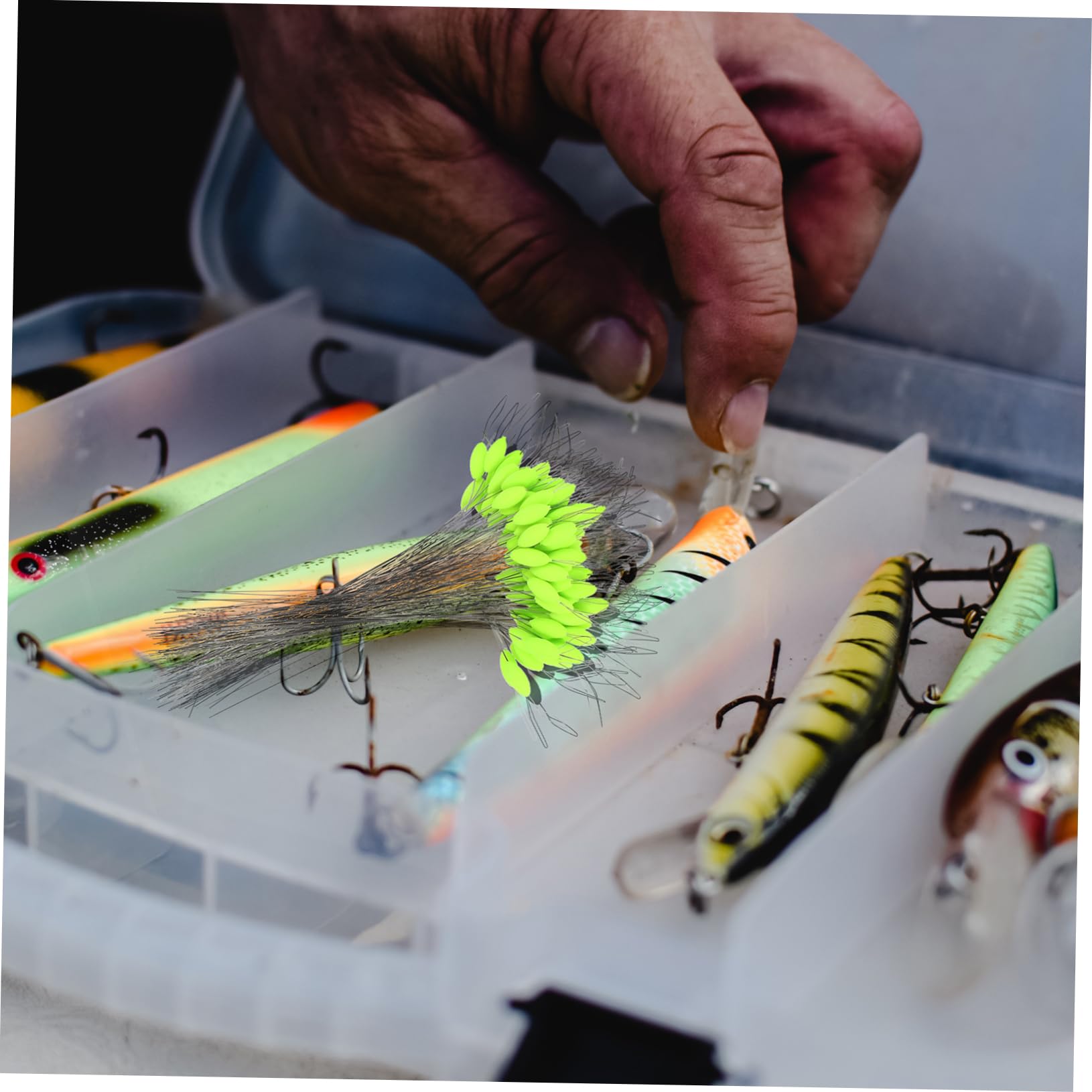 POPETPOP Plastique Flotteur de Pêche Fluorescent Vert, 1 Set