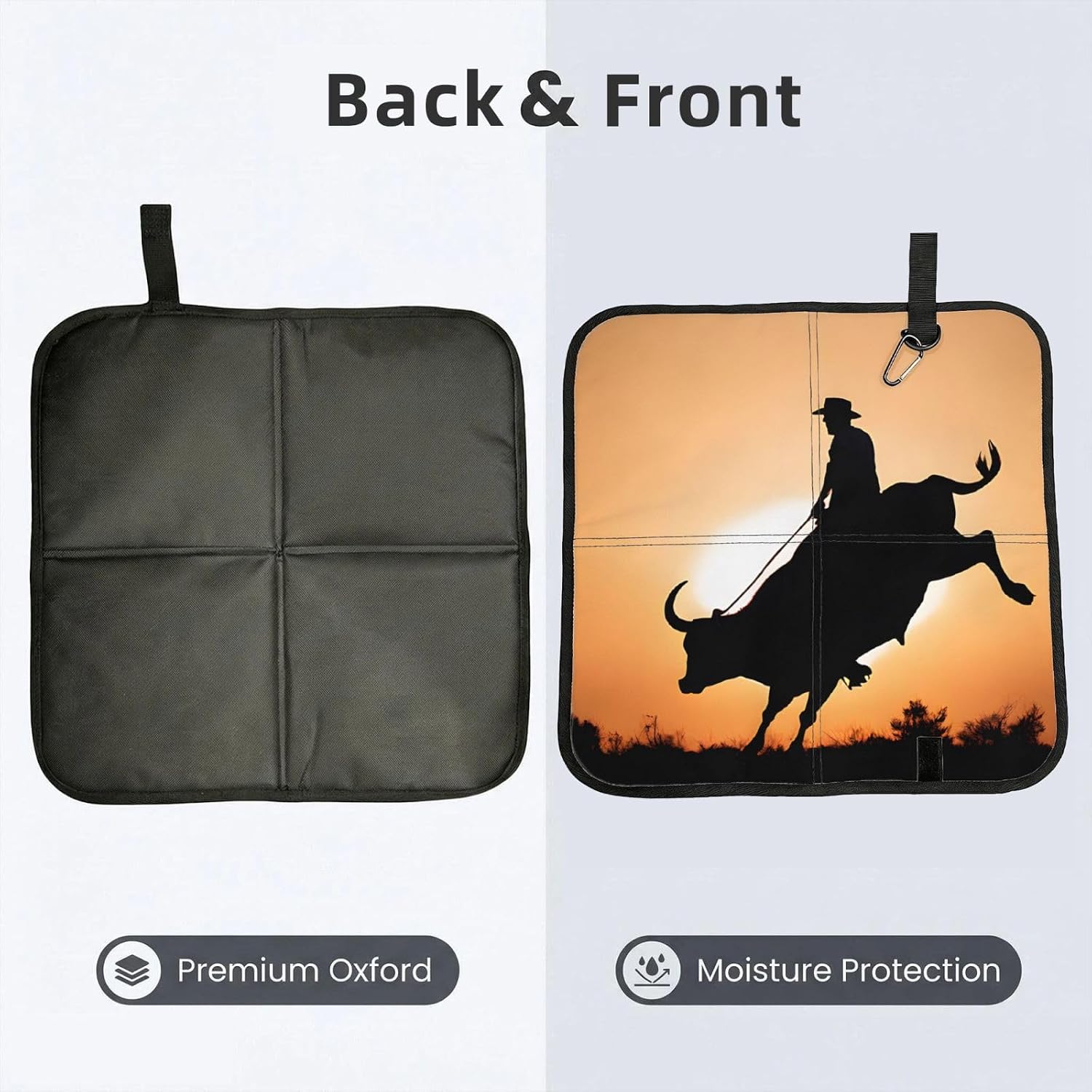 (Cool Bull Riding) Sitting Pad Foldable Seat Cushion Lightweight Camping Seat Mat with Hook for Outdoor Hiking Picnic Camping